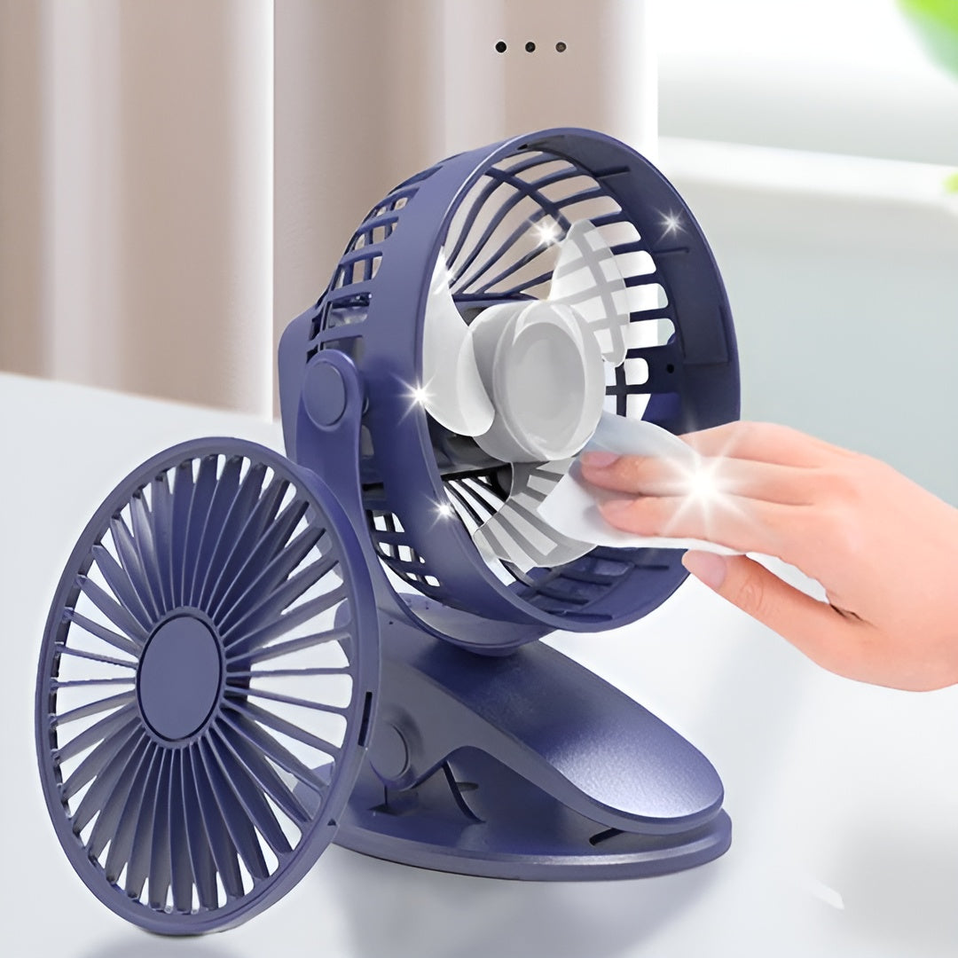 Mini-Klemmventilator – USB-Wiederaufladbar für Schreibtisch & Kinderwagen - Tischventilator