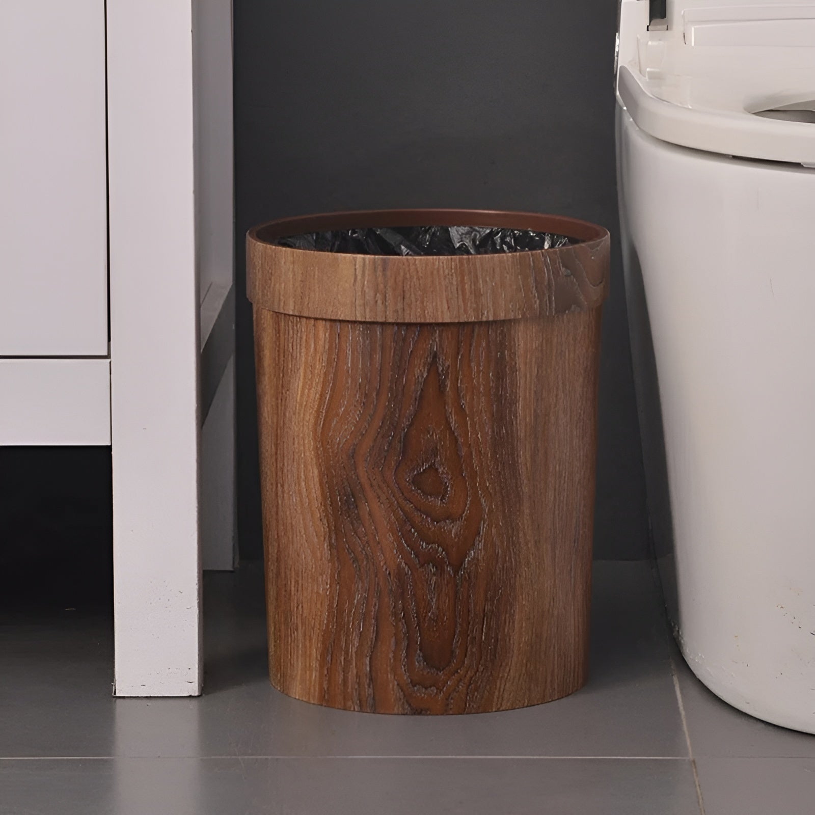 Minimalistischer Holz-Mülleimer – Stilvoller Design-Abfalleimer für moderne Wohnräume - Mülltonne