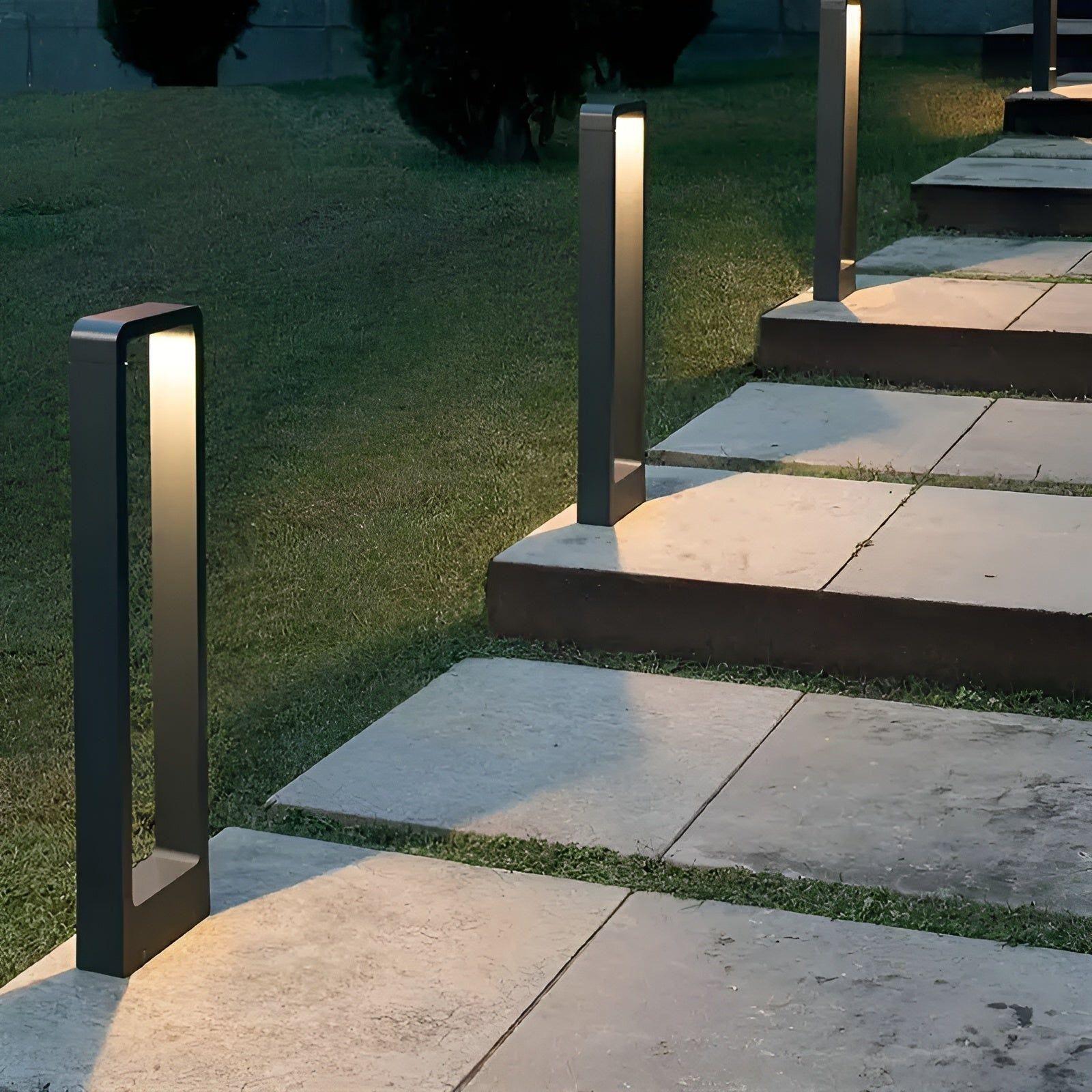Moderne LED-Pollerleuchte aus Aluminium – Wetterfeste Gartenbeleuchtung in Schwarz oder Grau | Für Terrassen Wege