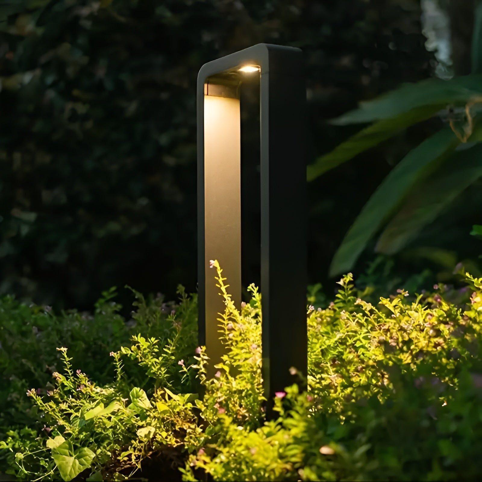 Moderne LED-Pollerleuchte aus Aluminium – Wetterfeste Gartenbeleuchtung in Schwarz oder Grau | Für Terrassen Wege