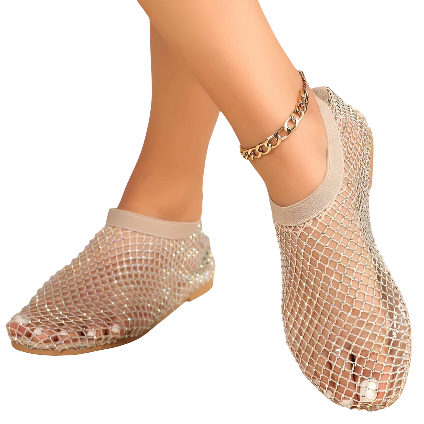 Damen sandalen mit Mesh –  Elegante und Atmungsaktive Sommersandalen mit Diamant-Luxus