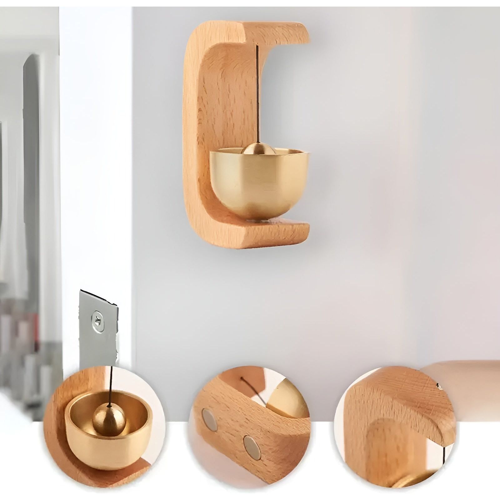 Melodic Doorbell - Dekoratives Holz Selbstklebende Japanischen Stil Türklingel - Elegare