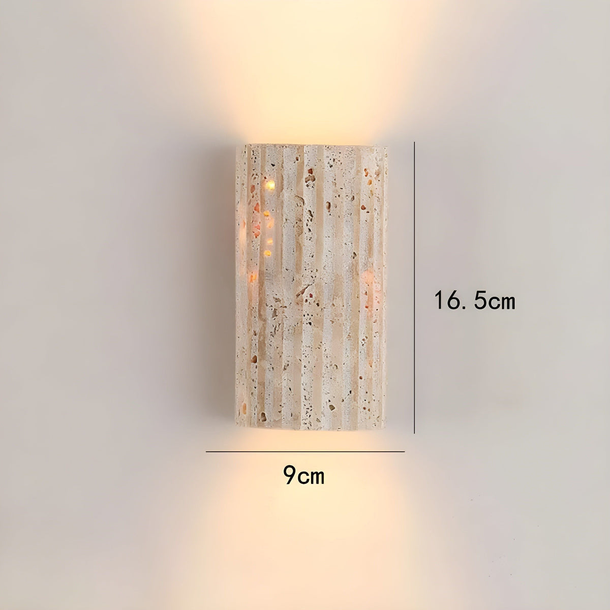 Naturstein-Wandleuchte – Dekorative LED-Wandlampe für Wohnräume - Warmes Licht – Außenbereich - Wandleuchte