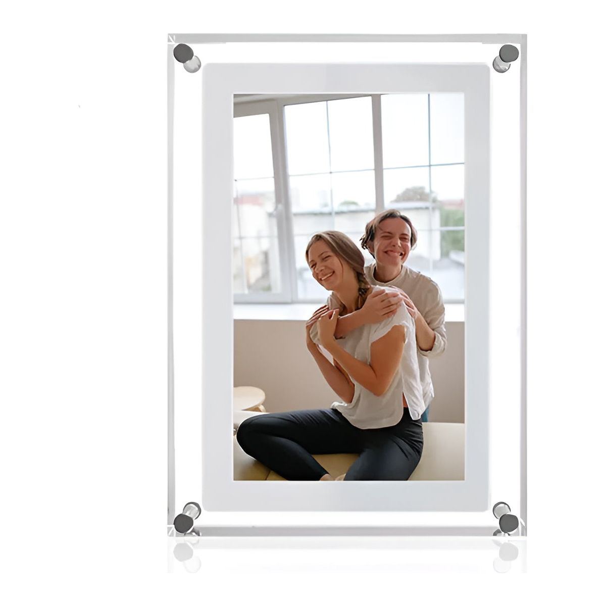 Live DigiFrame - Acryl Digitaler Fotorahmen mit Lautsprecher und Live Motion Display - Elegare