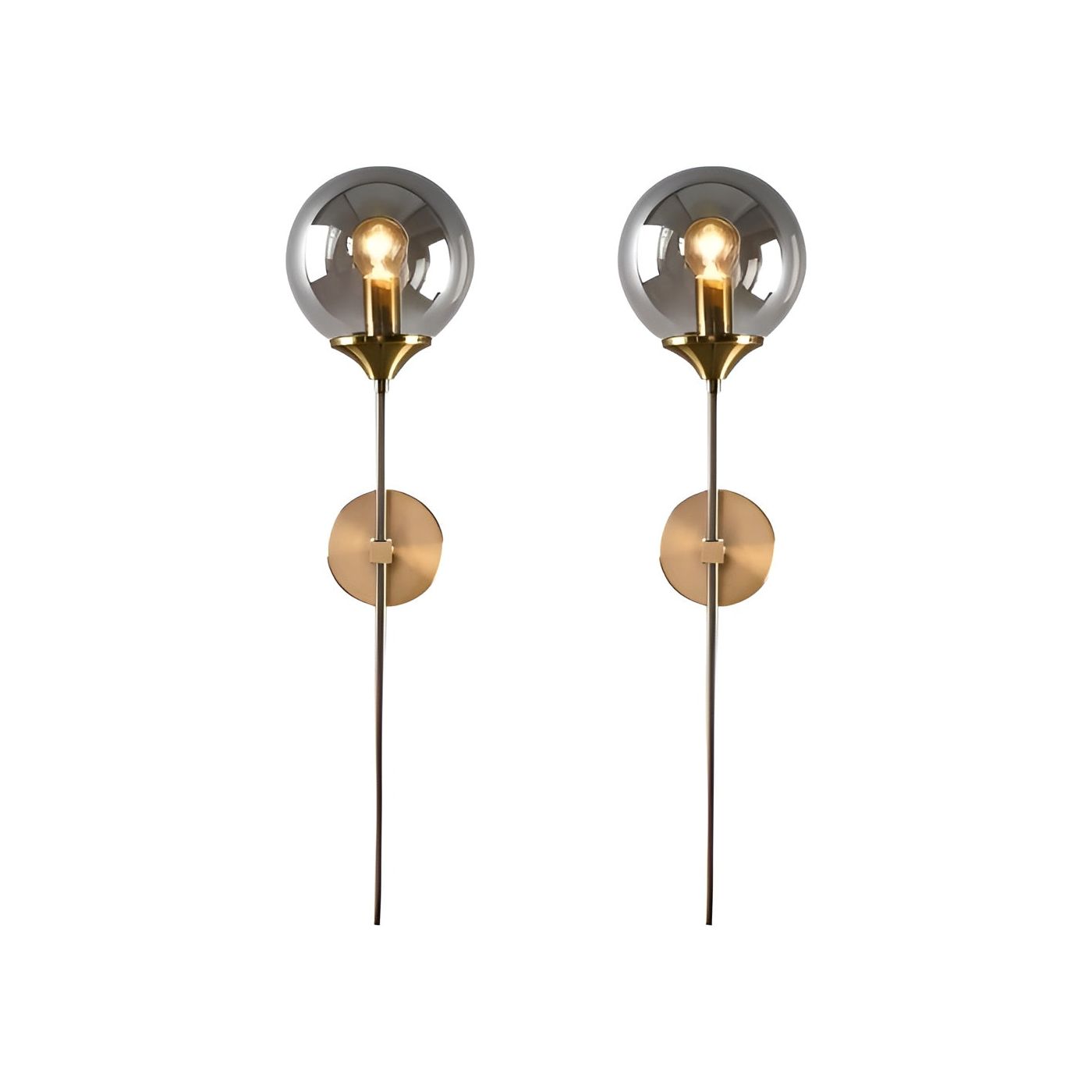 GlassGleam Lampe - Nordische Gold Indoor Glasball Wandlampe Elegare