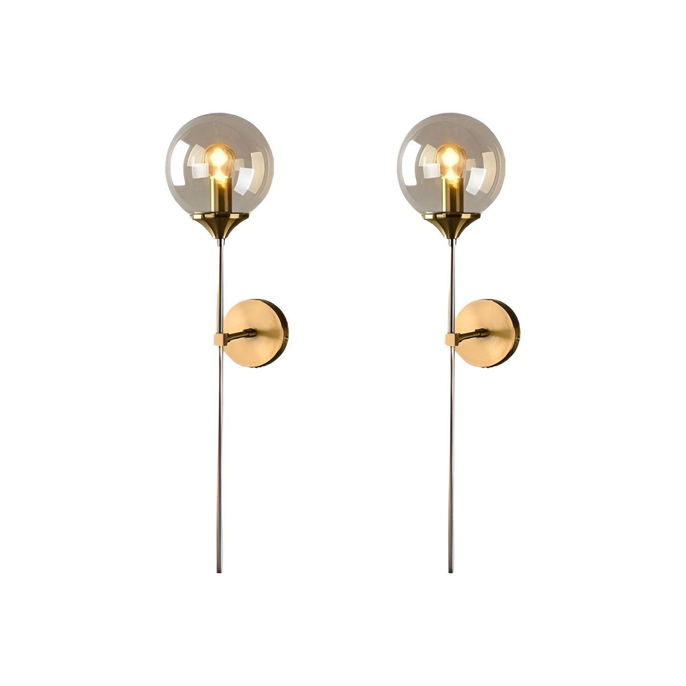 GlassGleam Lampe - Nordische Gold Indoor Glasball Wandlampe Elegare