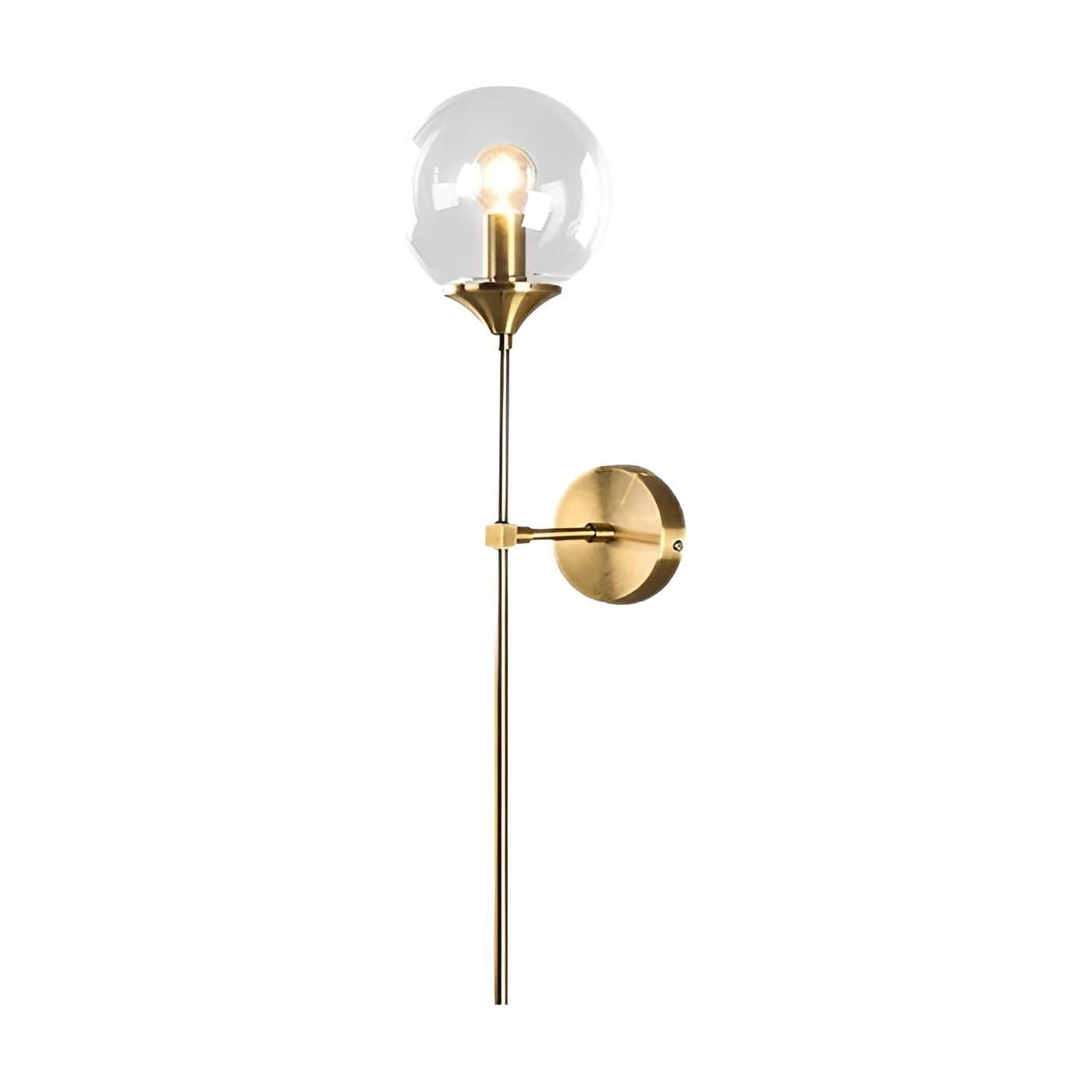 GlassGleam Lampe - Nordische Gold Indoor Glasball Wandlampe Elegare