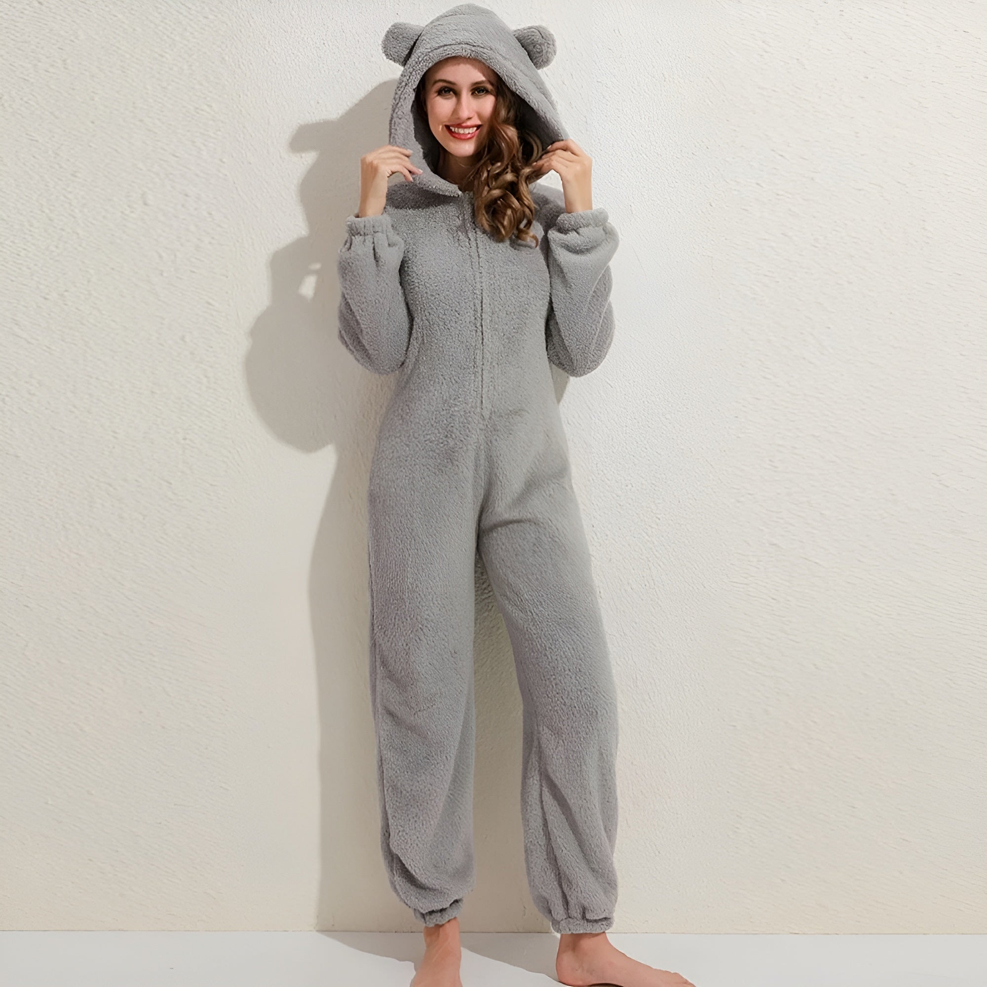 HugCloud Onesie – Weicher Fleece-Kapuzen-Einteiler