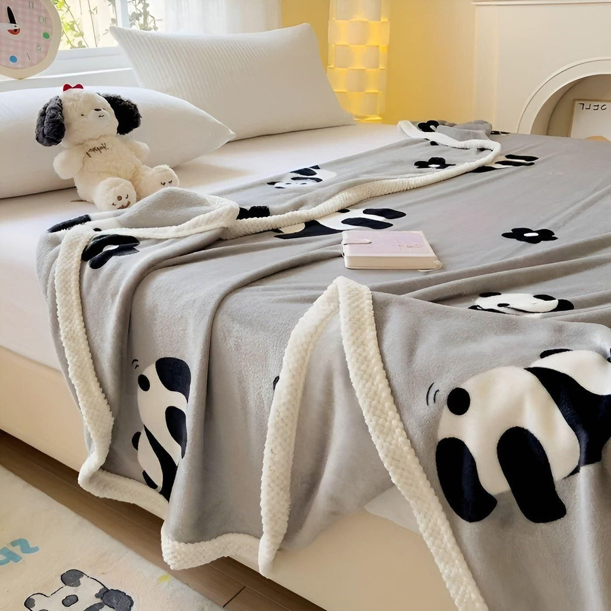 PandaSnug Blanket - Weiche und warme Panda Print Flanell Fleece-Decke - Saisonale Dekoration