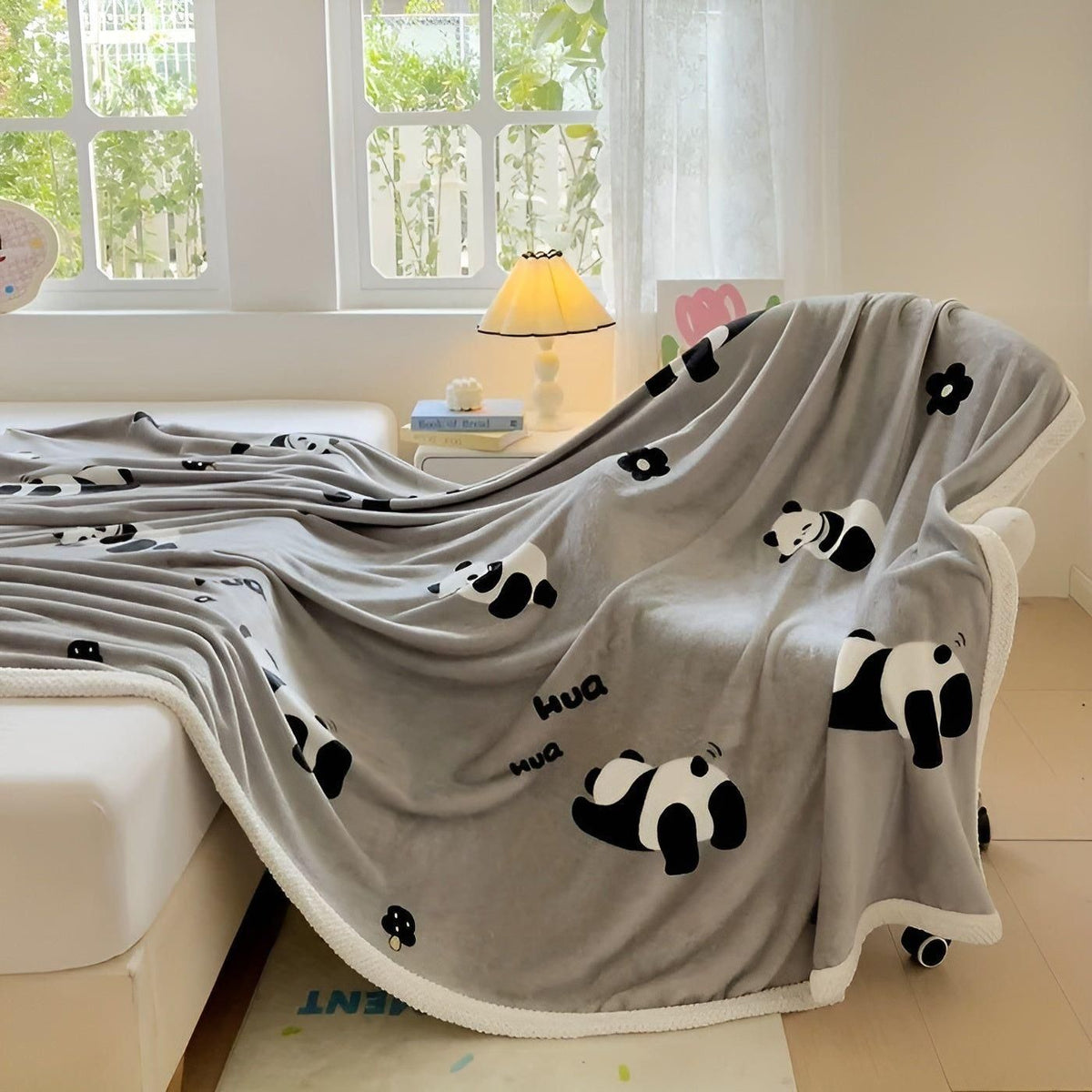 PandaSnug Blanket - Weiche und warme Panda Print Flanell Fleece-Decke - Saisonale Dekoration