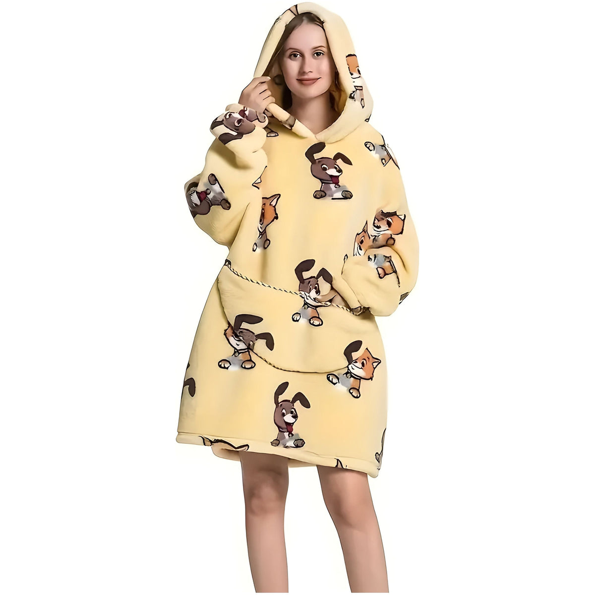 Patrina Kapuzen-Decke- Lässige Fleece-Wende-Decke mit Kapuze - Katze & Hund / Erwachsene Eine Größe passt für alle