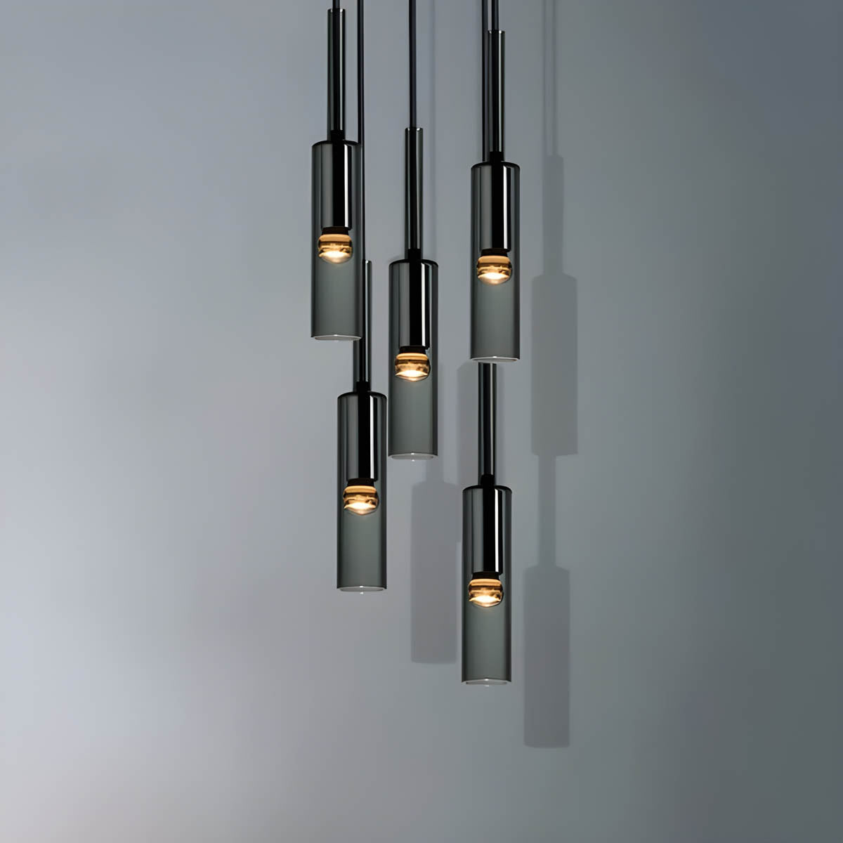 Pendelleuchte aus Rauchglas – Elegantes Design mit funkelnden Lichteffekten | Perfekt für Wohnzimmer - Pendelleuchte