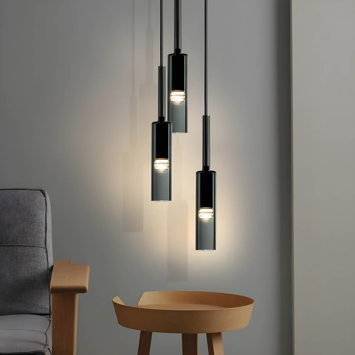 Pendelleuchte aus Rauchglas – Elegantes Design mit funkelnden Lichteffekten | Perfekt für Wohnzimmer - Pendelleuchte