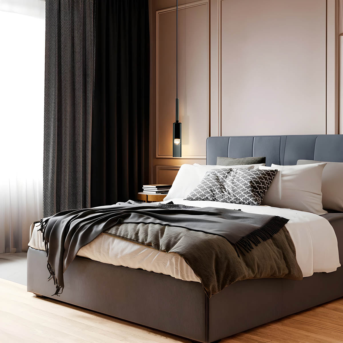 Pendelleuchte aus Rauchglas – Elegantes Design mit funkelnden Lichteffekten | Perfekt für Wohnzimmer - Pendelleuchte