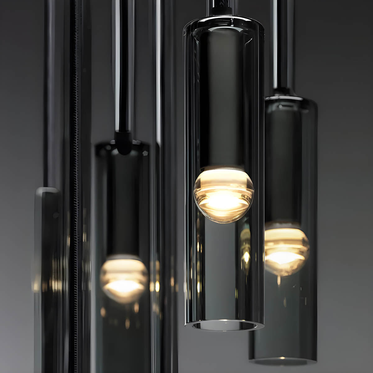 Pendelleuchte aus Rauchglas – Elegantes Design mit funkelnden Lichteffekten | Perfekt für Wohnzimmer - Pendelleuchte