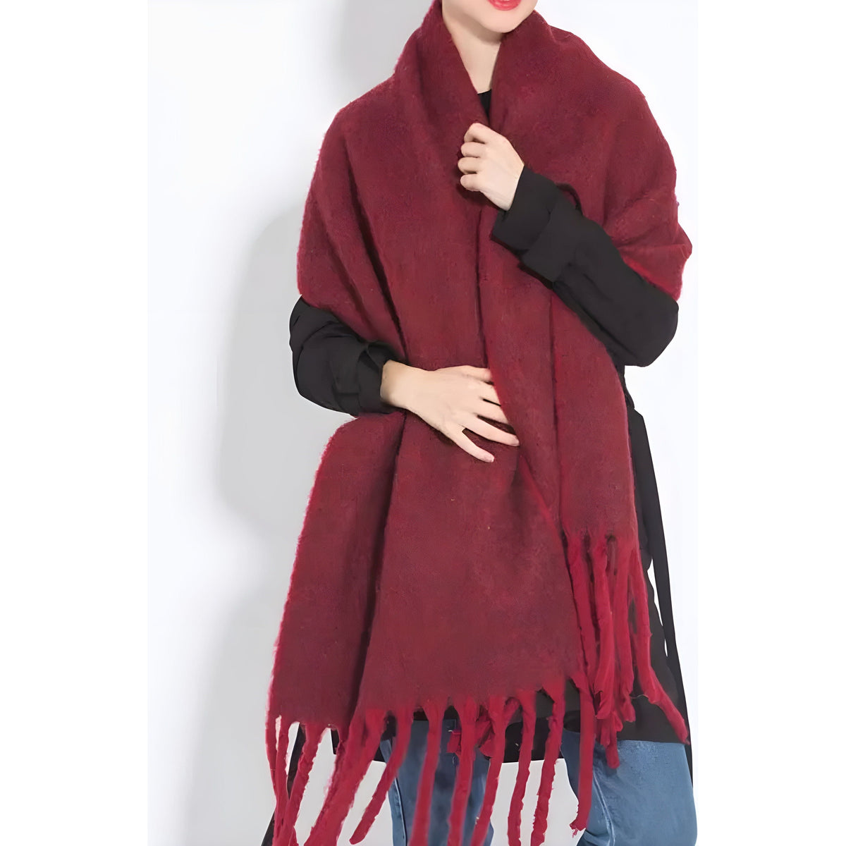 Perdita Schal - Luxus Kaschmir Damen Winterschal - Bordeaux - Wohnzubehör
