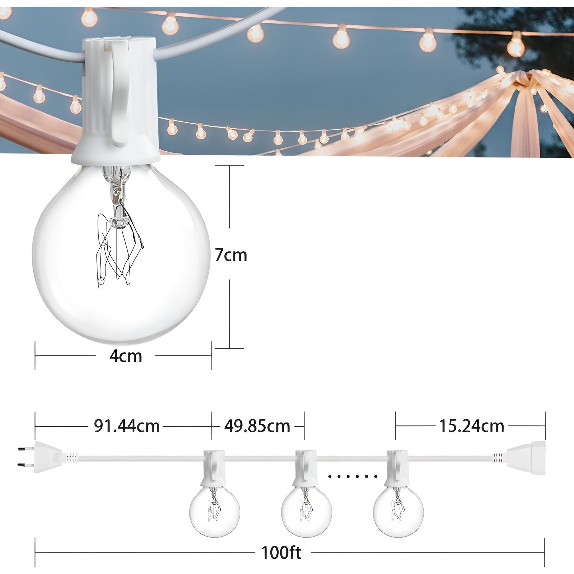 FairyFlicker String Lights - Luxuriöse Terrassenbeleuchtung mit wasserdichtem Schutz - Elegare