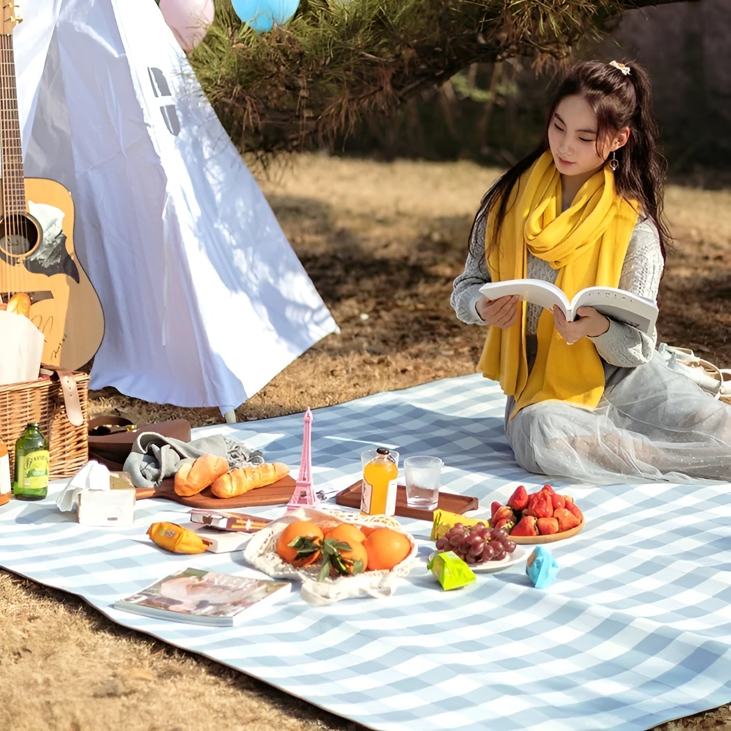 Picknickdecke für Draußen – Wasserdicht & Sandfrei | Perfekt für Outdoor-Abenteuer - Picknickdecke