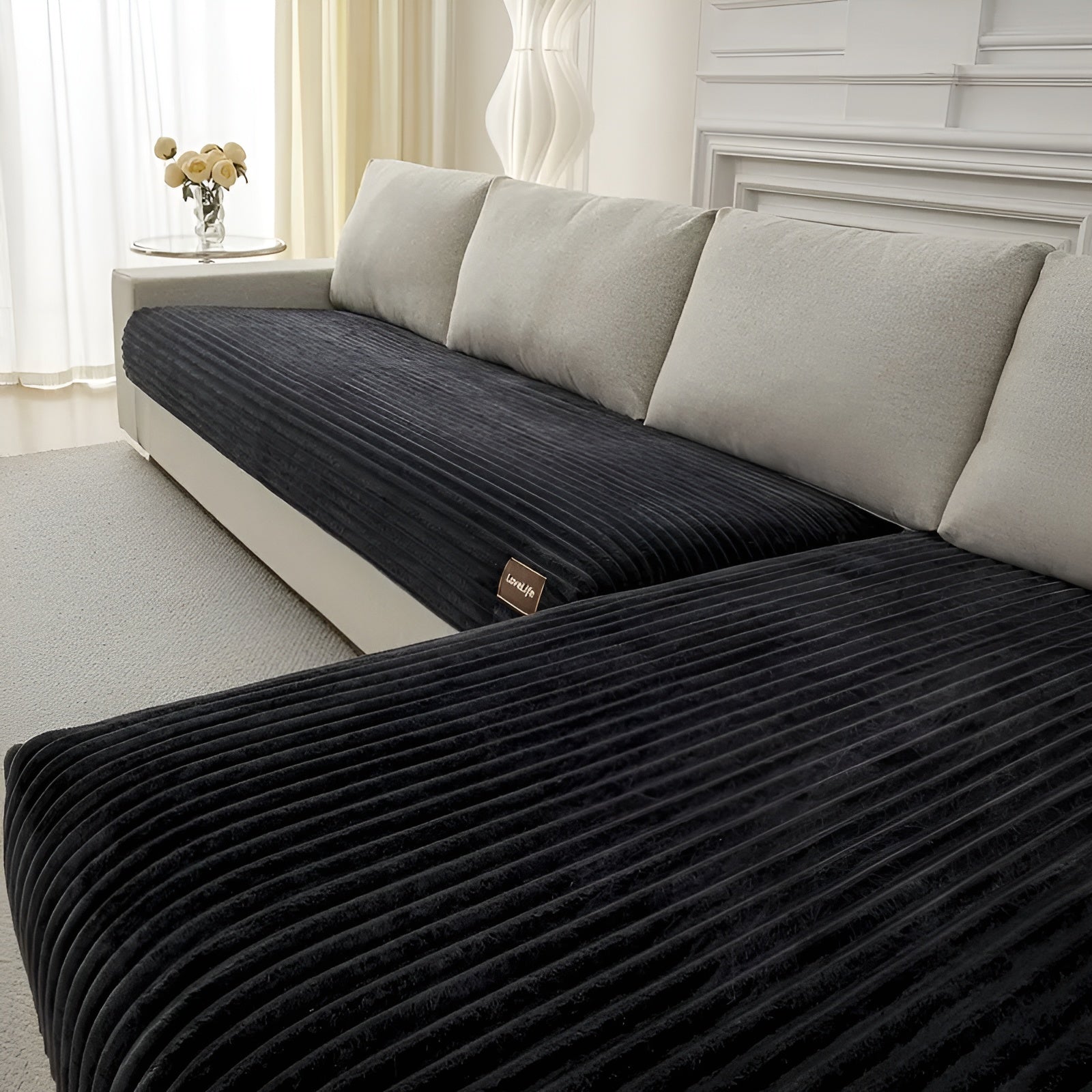 Plüsch Sofaüberwurf – Weich und Dick | Rutschfest & Waschbar für Sofa Wohnzimmer oder Büro - Sofabezug