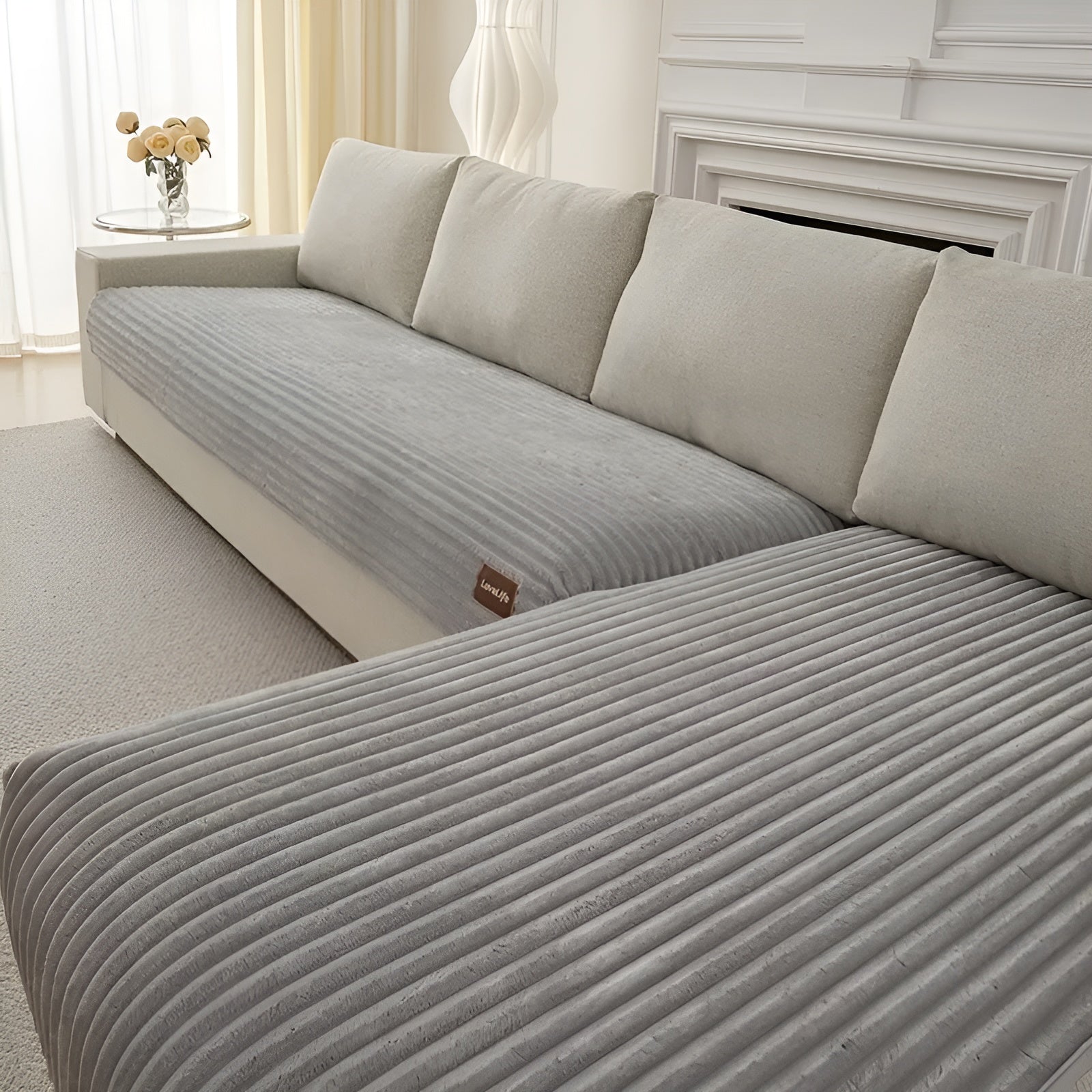 Plüsch Sofaüberwurf – Weich und Dick | Rutschfest & Waschbar für Sofa Wohnzimmer oder Büro - M/1 Stück(90 × 180