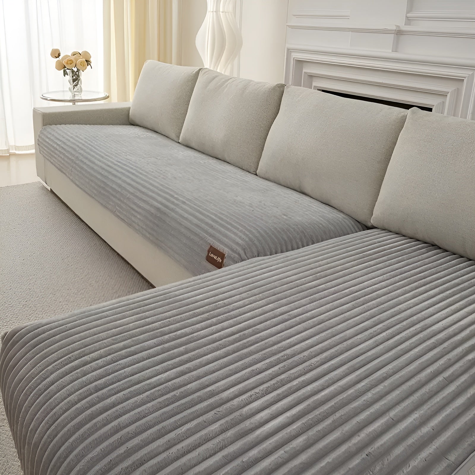 Plüsch Sofaüberwurf – Weich und Dick | Rutschfest & Waschbar für Sofa Wohnzimmer oder Büro - Sofabezug