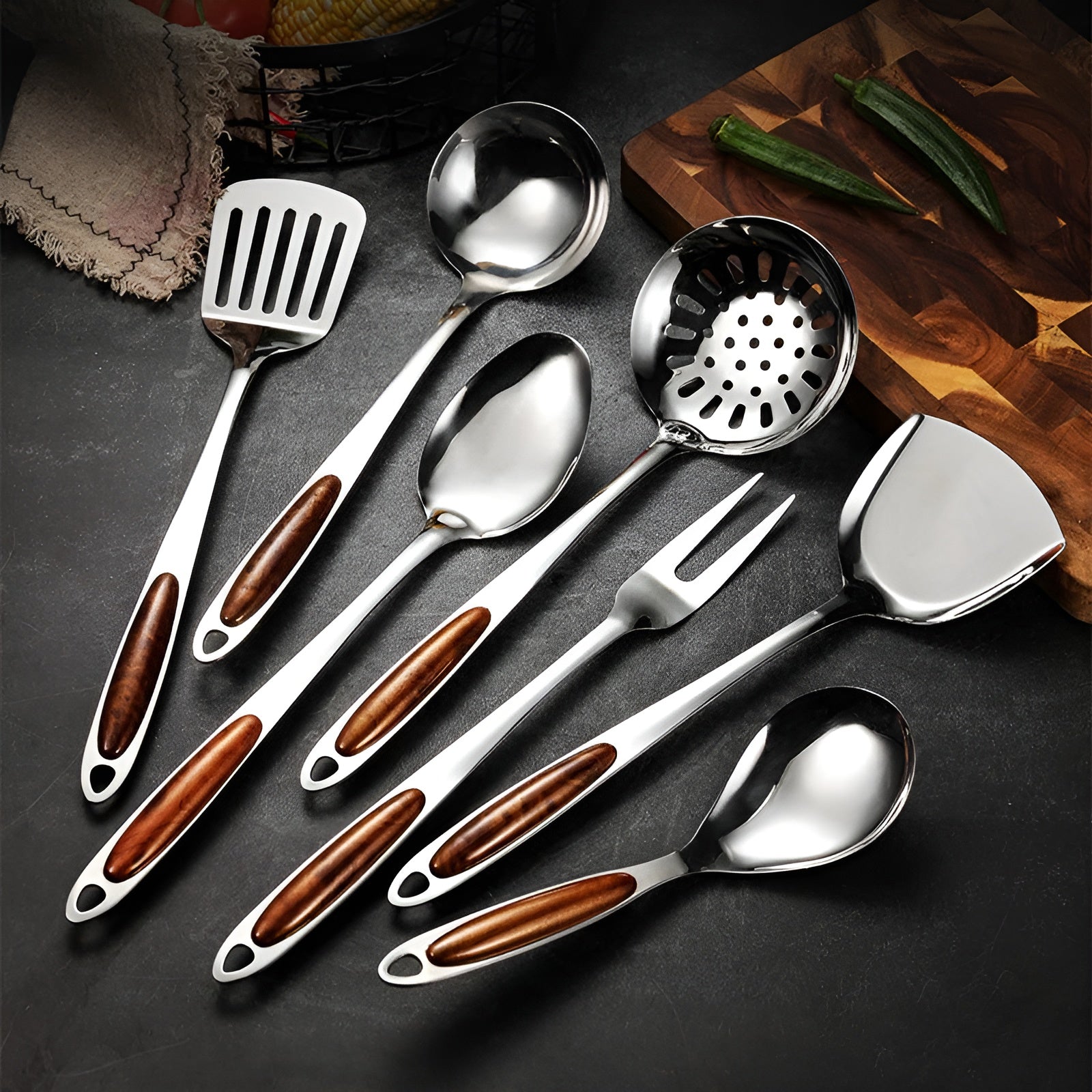 Premium Edelstahl Küchenutensilien Set – Robust & ideal für den täglichen Kochalltag - Küchenutensilien Set
