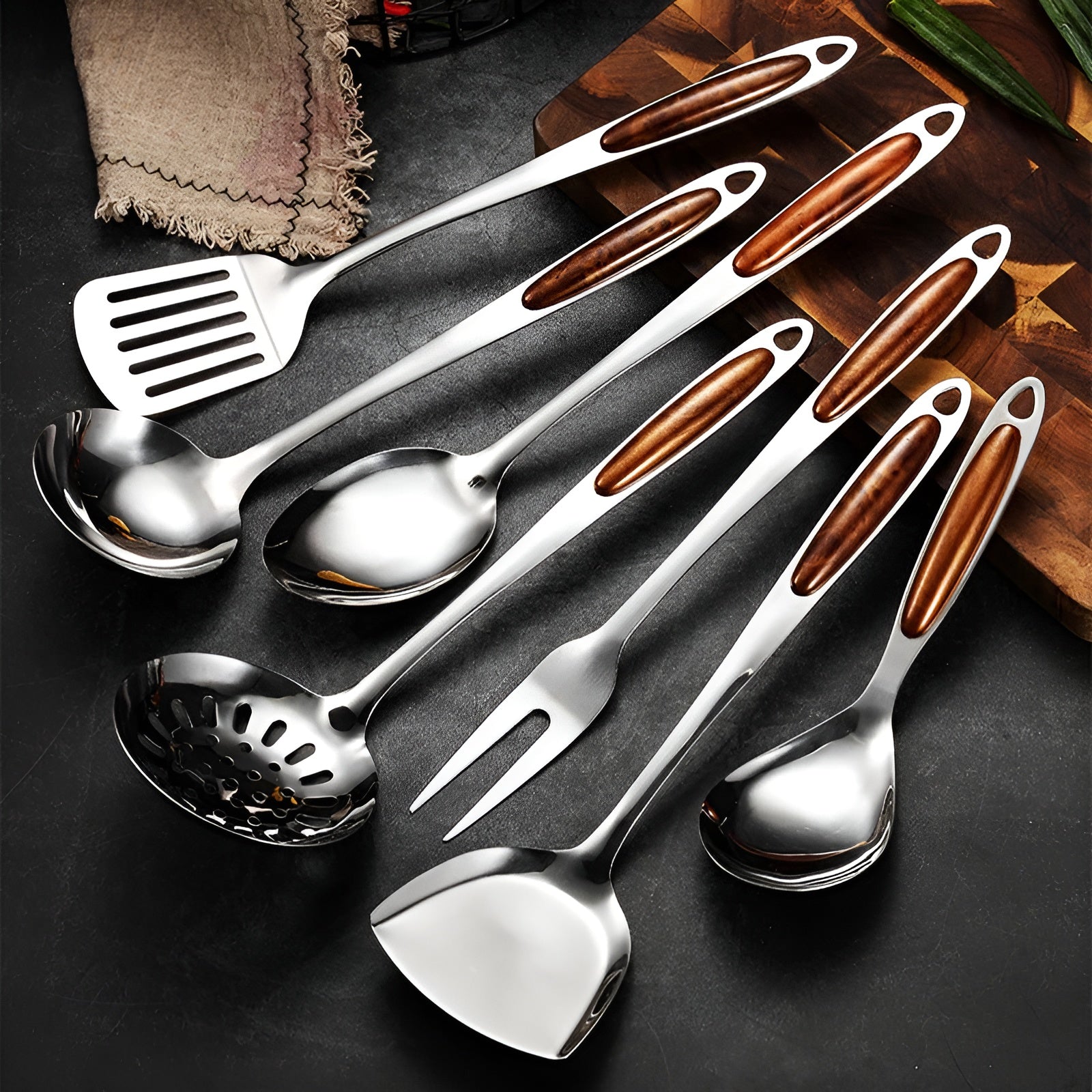 Premium Edelstahl Küchenutensilien Set – Robust & ideal für den täglichen Kochalltag - Küchenutensilien Set