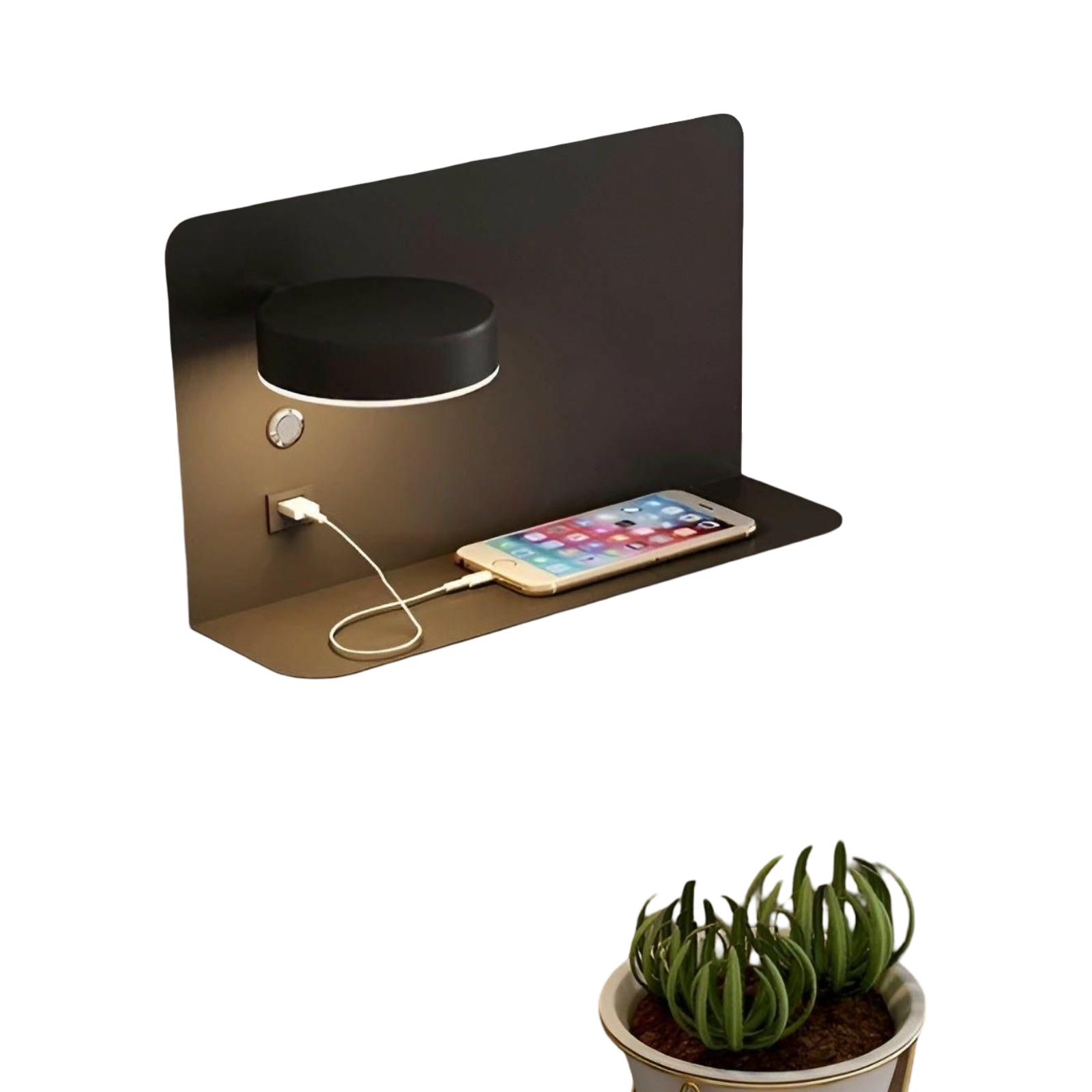 LED-Wandleuchte mit USB-Ladefunktion – Weiches, Warmes Licht mit Ein-/Ausschalter