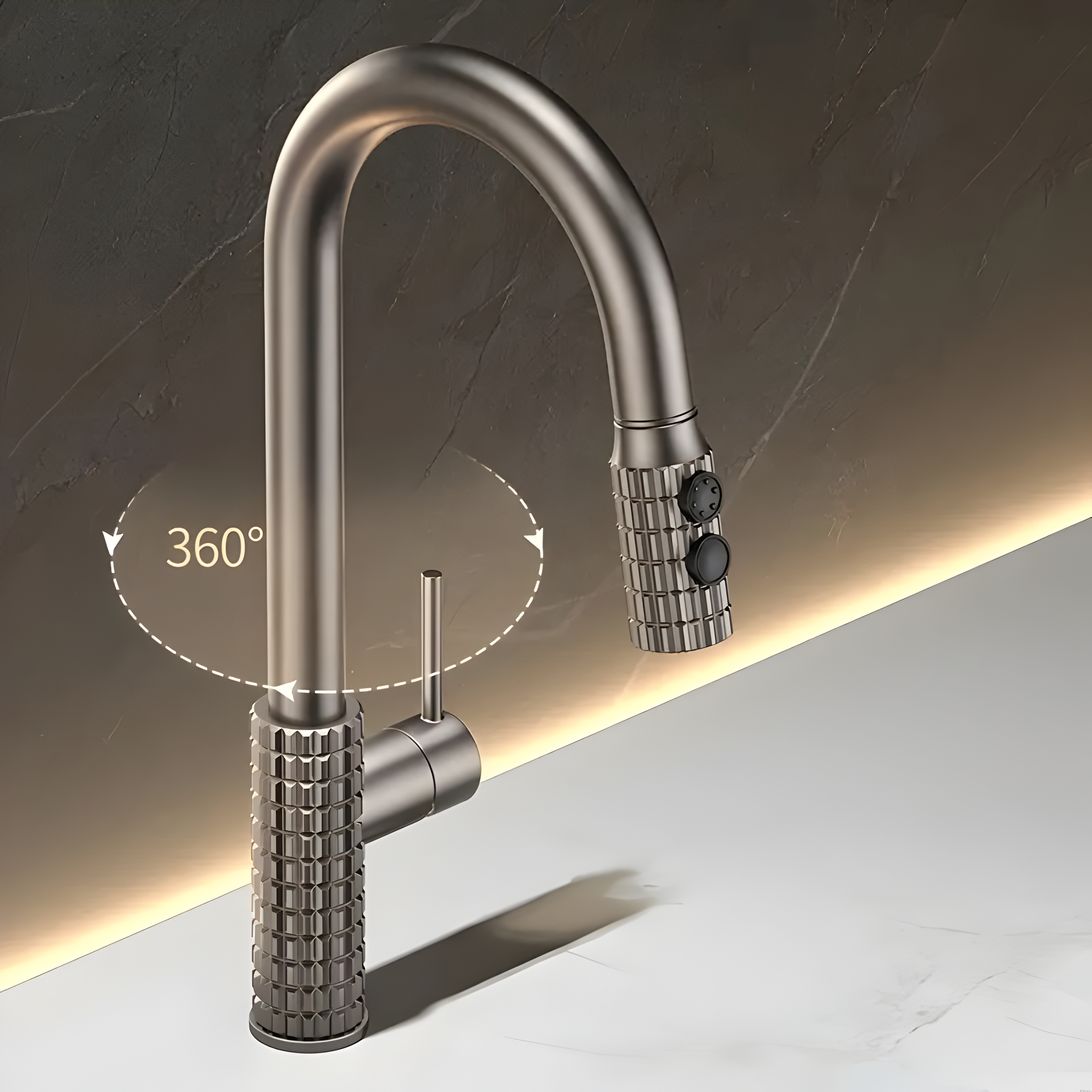 QuintaFlow - Hoher Bogen Metall Küchenarmatur - Wasserhahnarmatur