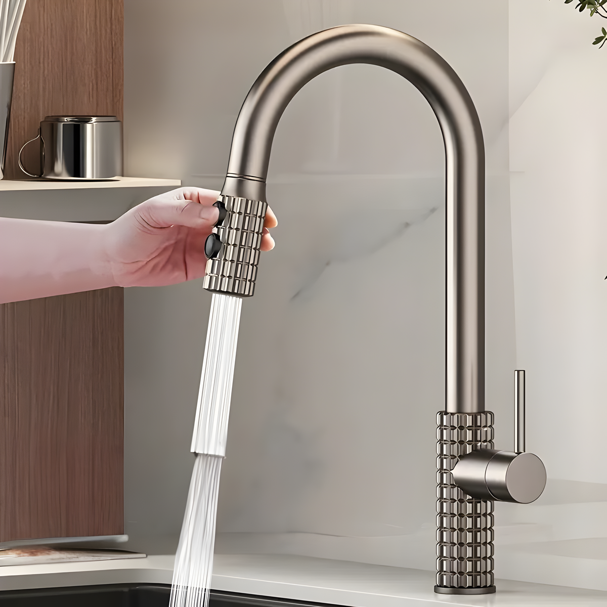 QuintaFlow - Hoher Bogen Metall Küchenarmatur - Wasserhahnarmatur