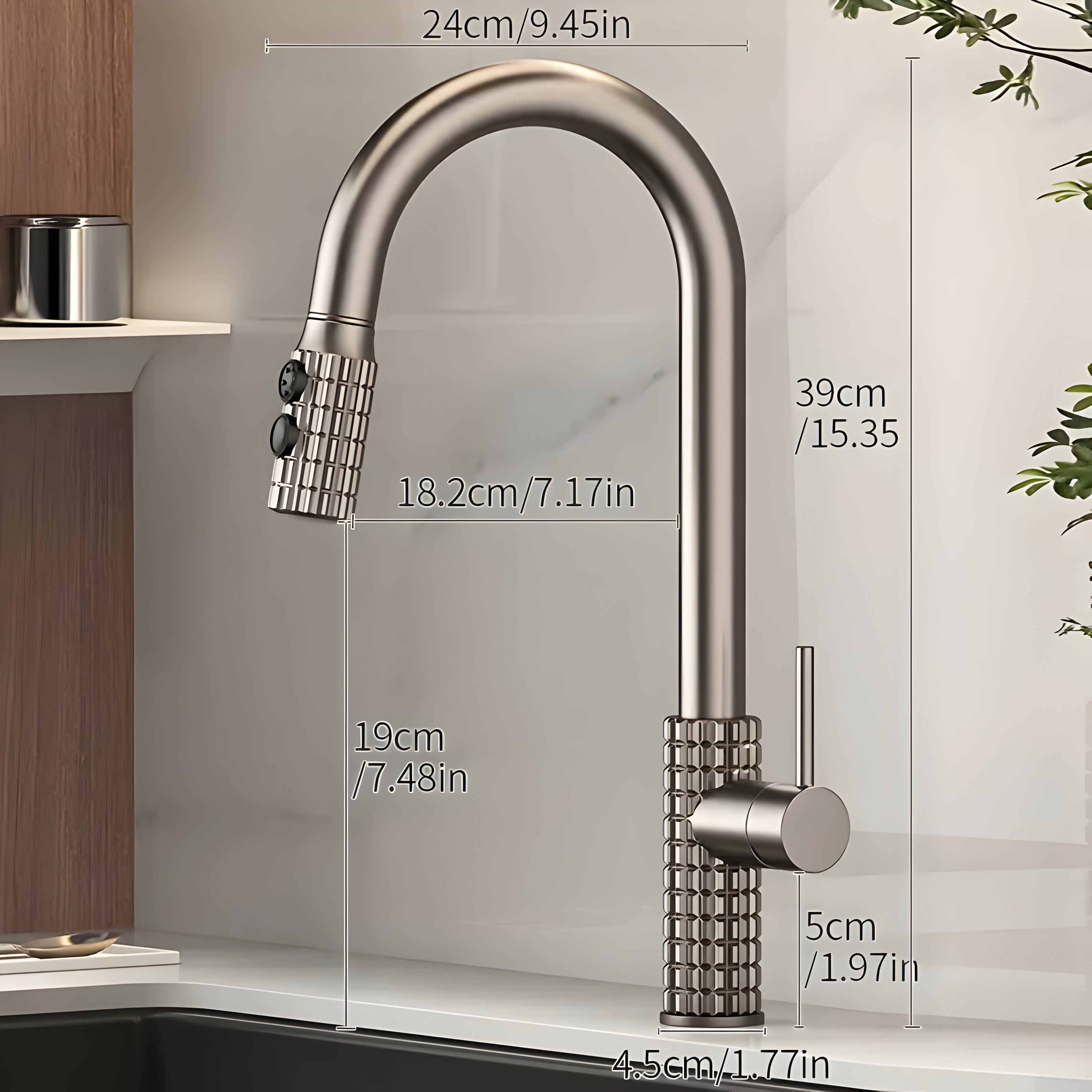 QuintaFlow - Hoher Bogen Metall Küchenarmatur - Wasserhahnarmatur