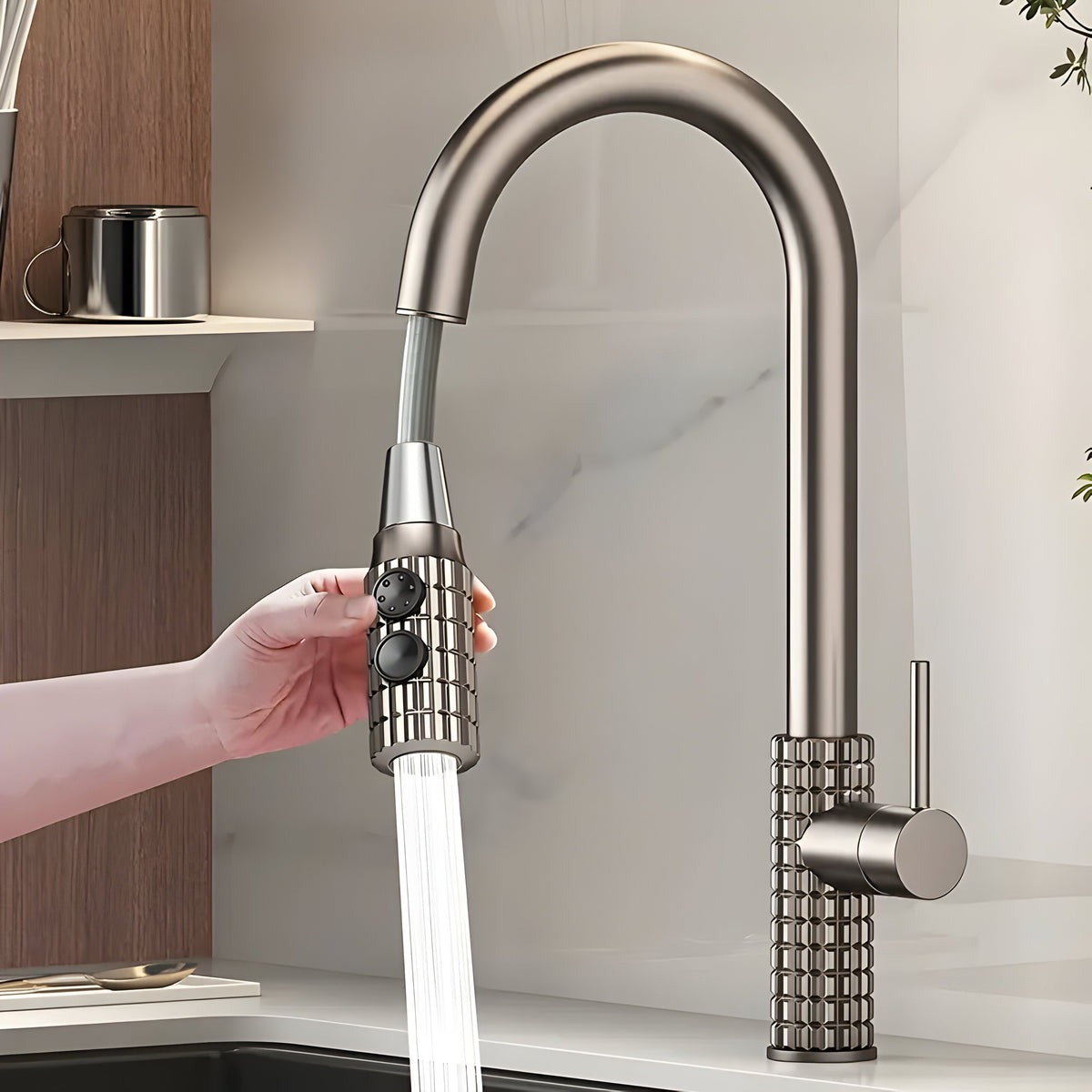 QuintaFlow - Hoher Bogen Metall Küchenarmatur - Wasserhahnarmatur