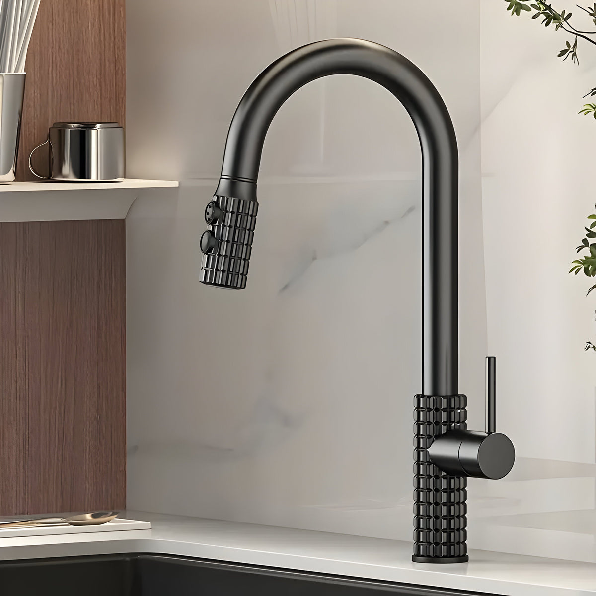 QuintaFlow - Hoher Bogen Metall Küchenarmatur - Wasserhahnarmatur