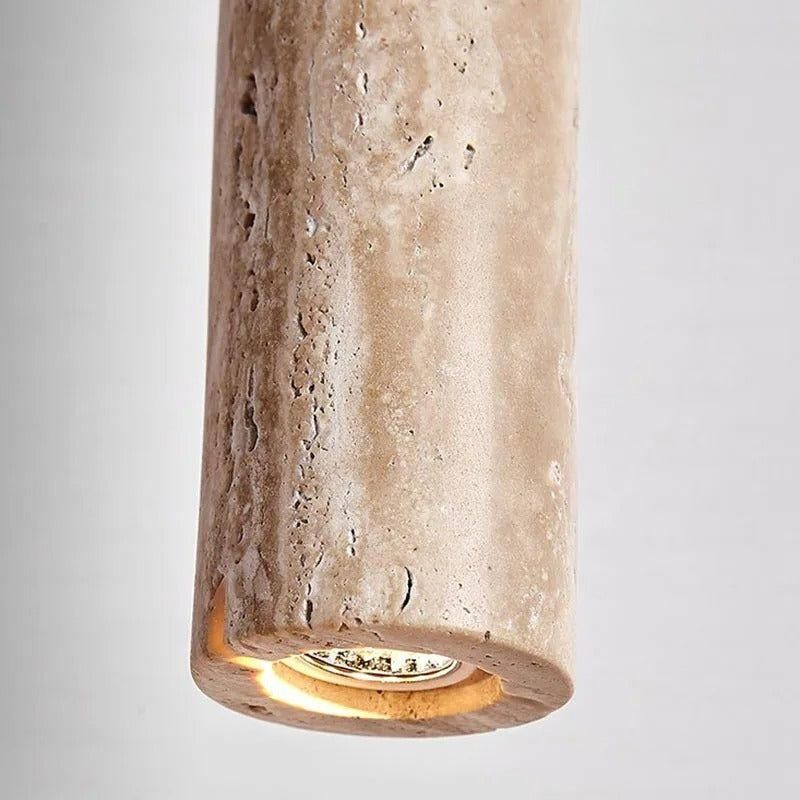 Radiance - Minimalistische Langlinien Travertin Wabi-Sabi Stil LED Kronleuchter Lichter - 1 Kopf / 3000K Warmes Licht