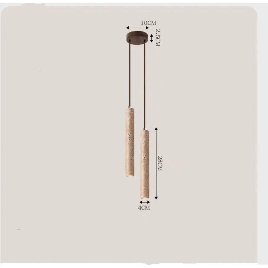 Radiance - Minimalistische Langlinien Travertin Wabi-Sabi Stil LED Kronleuchter Lichter - 1 Kopf / 3000K Warmes Licht