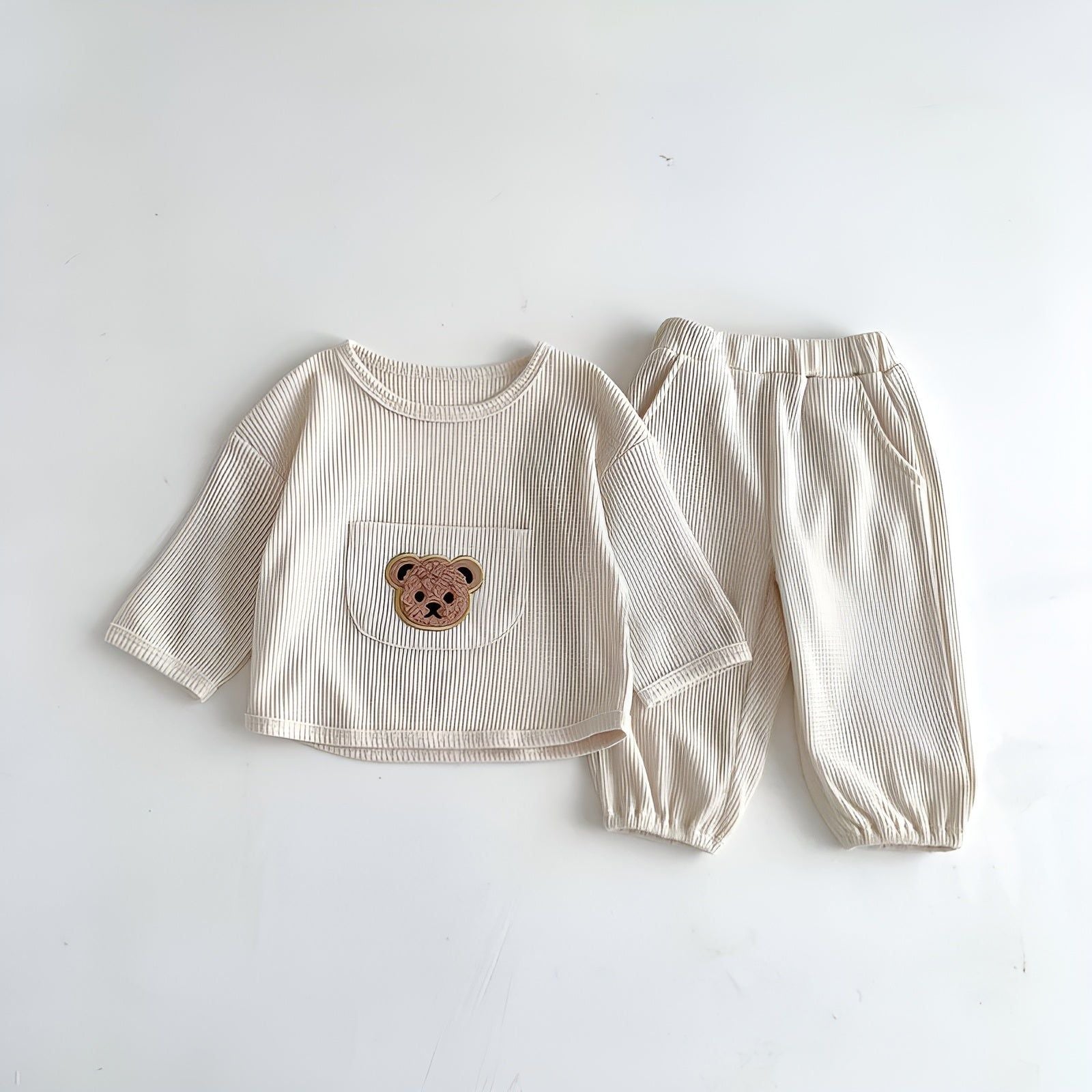 Waffle Bear - Liebenswerter Bär Passendes Set für Babys (Langarmshirt + Hose) - Elegare