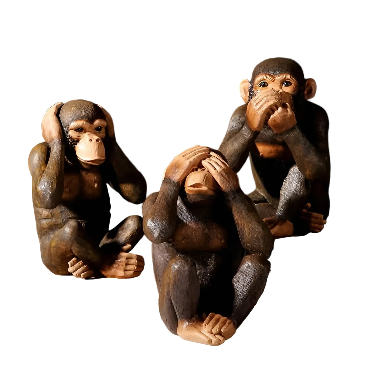 Realistische Gorilla-Figuren im Set – Detailreich und Dekorativ | Perfekt für Büro Wohnzimmer und Regal - Skulptur