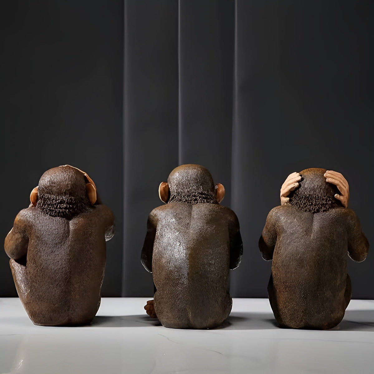 Realistische Gorilla-Figuren im Set – Detailreich und Dekorativ | Perfekt für Büro Wohnzimmer und Regal - Skulptur