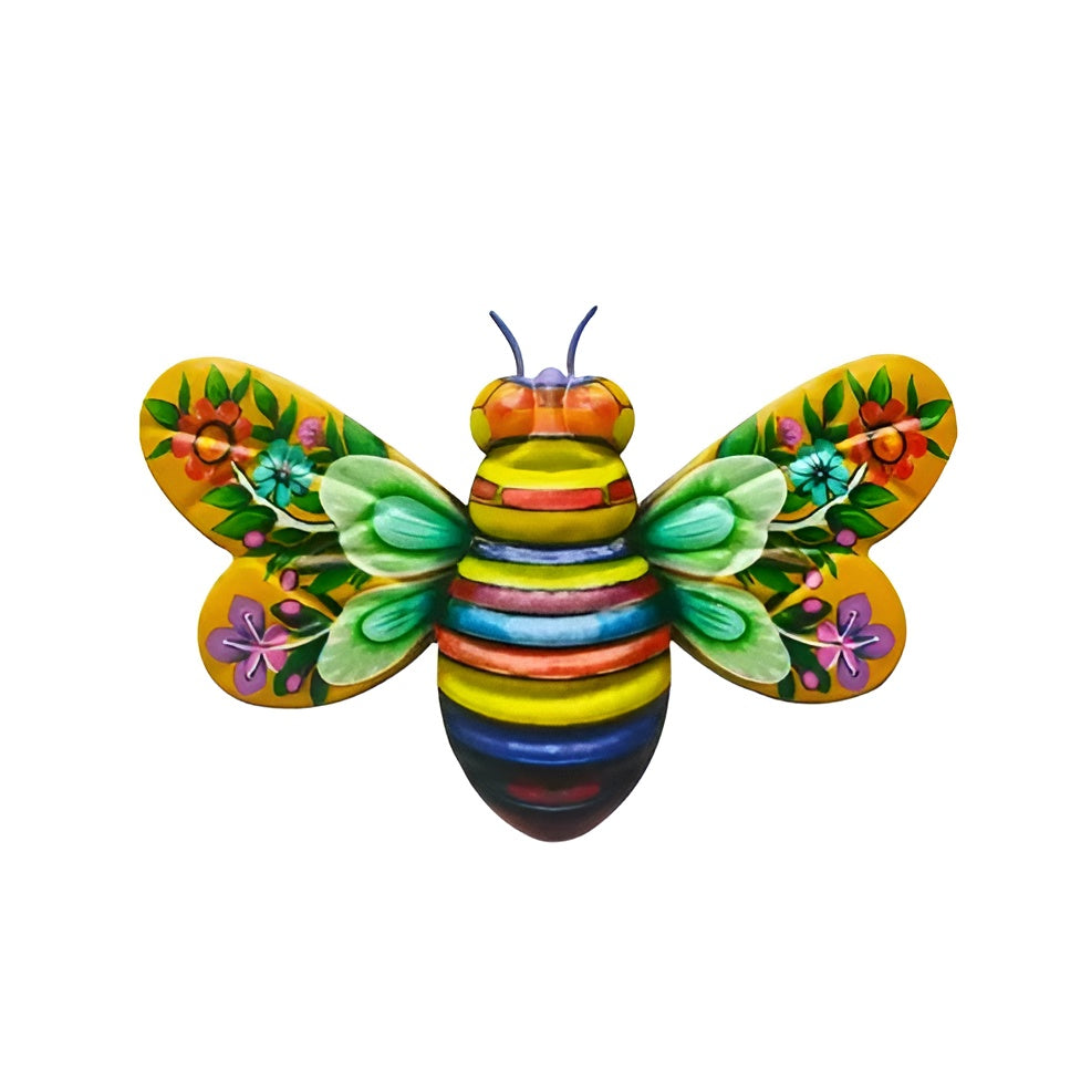 Realistische Metall-Bienen-Wanddekoration – Handgefertigte Details | Einzigartiger Gartenakzent - Dekorative Figur