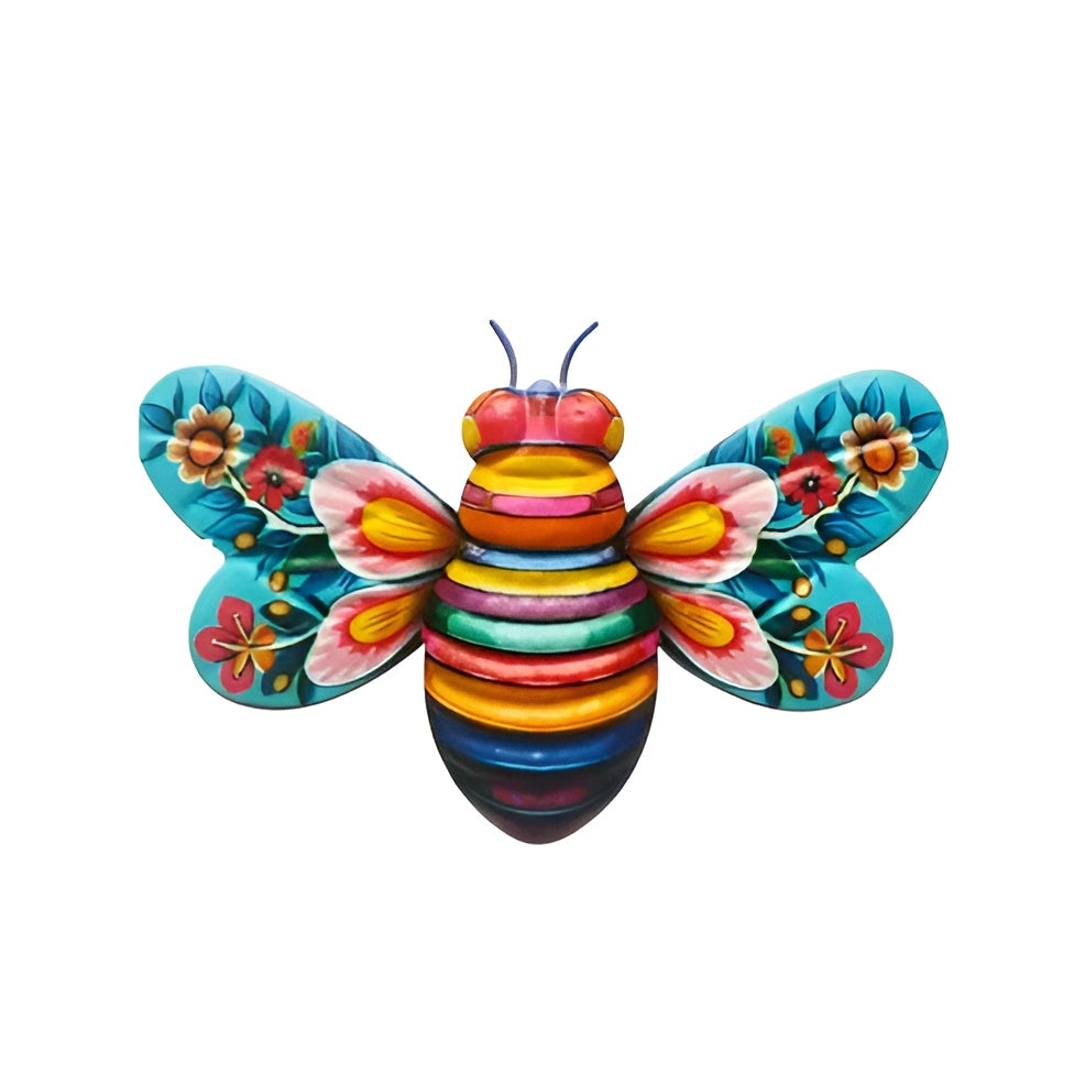 Realistische Metall-Bienen-Wanddekoration – Handgefertigte Details | Einzigartiger Gartenakzent - Dekorative Figur