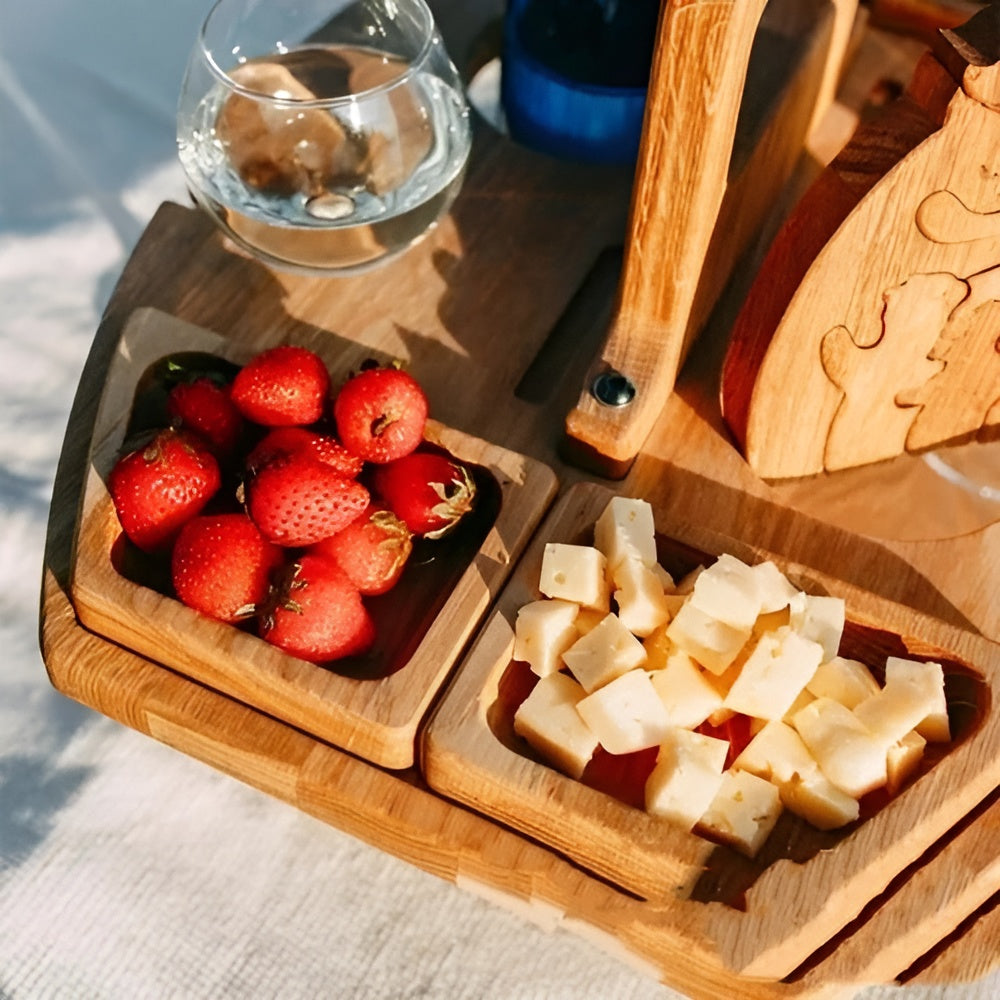 Rechteckiger Outdoor-Holztisch – Robuste Konstruktion | Ideal für Mahlzeiten im Freien - Picknicktisch