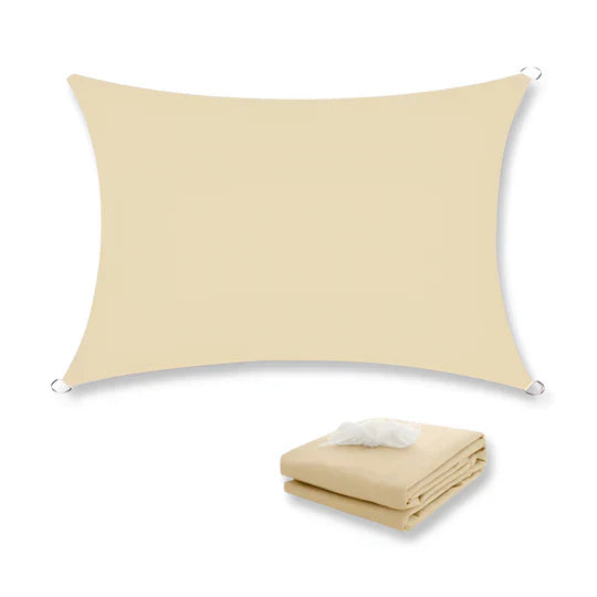 Rechteckiges Sonnensegel Wasserdicht – UV- und Wetterschutz für Außenbereiche - 200 x 200cm / Beige - Sonnenschirm