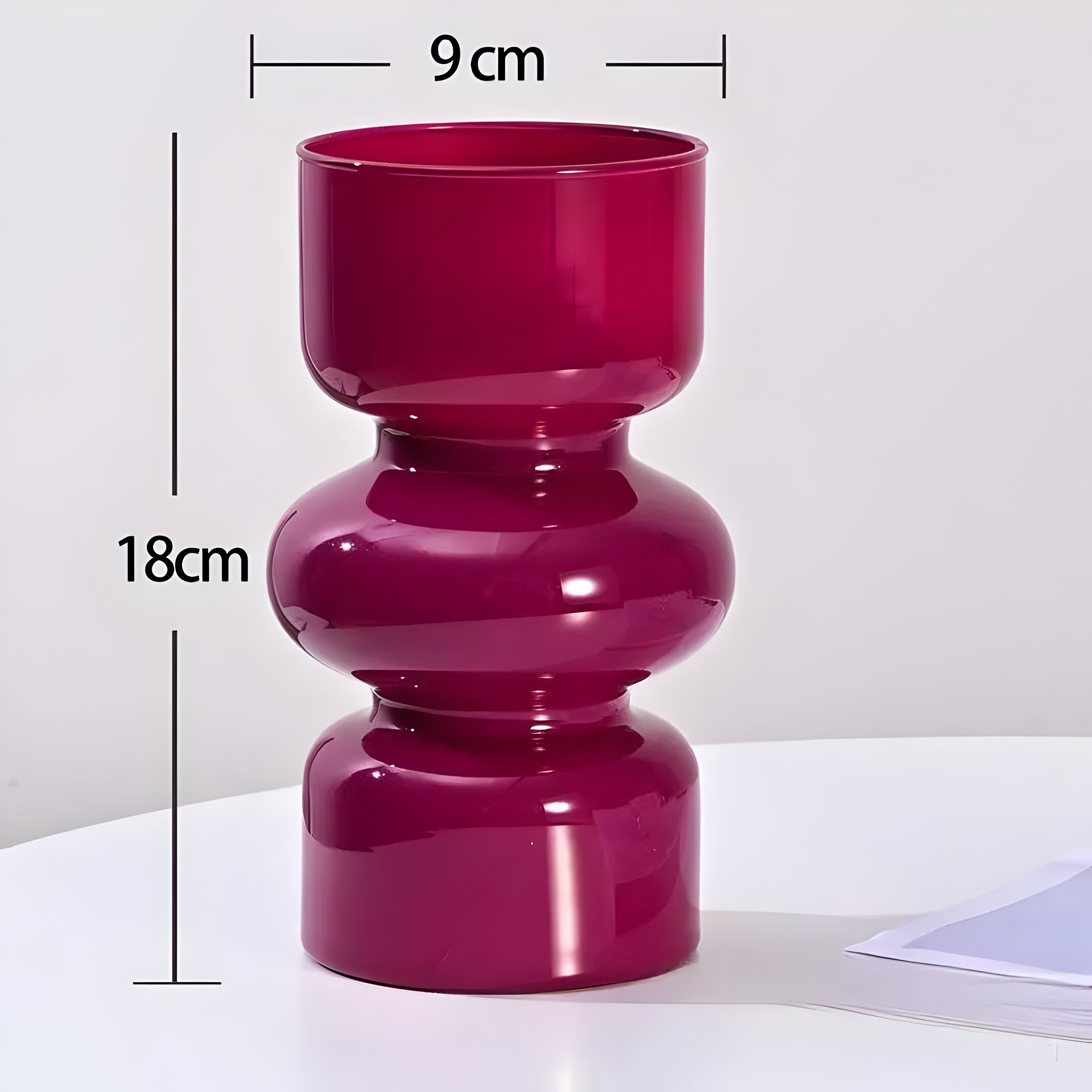 RetroFlora Vase - Hydroponische Retro-Glasvase - Bordeaux - Vase
