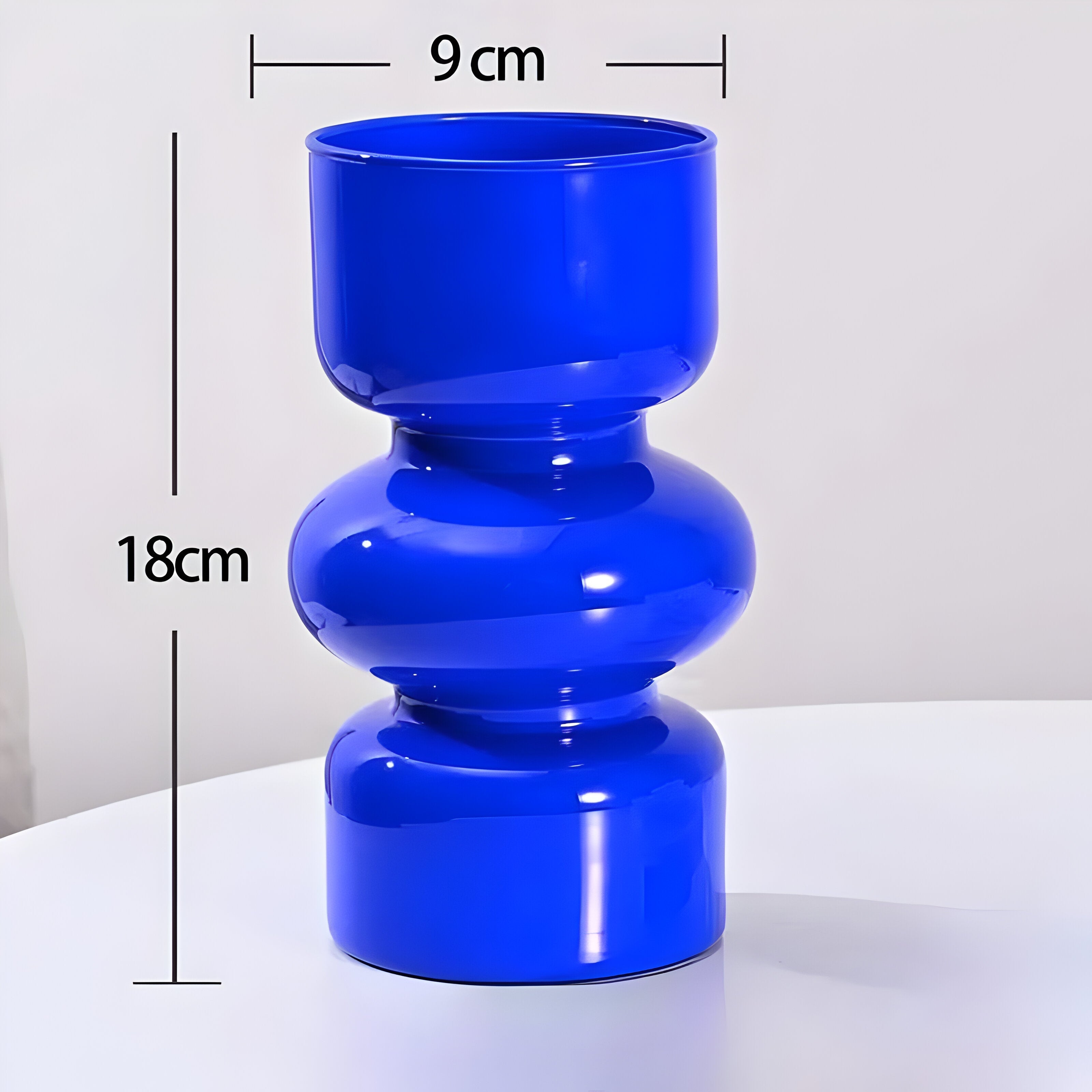 RetroFlora Vase - Hydroponische Retro-Glasvase - Königsblau - Vase