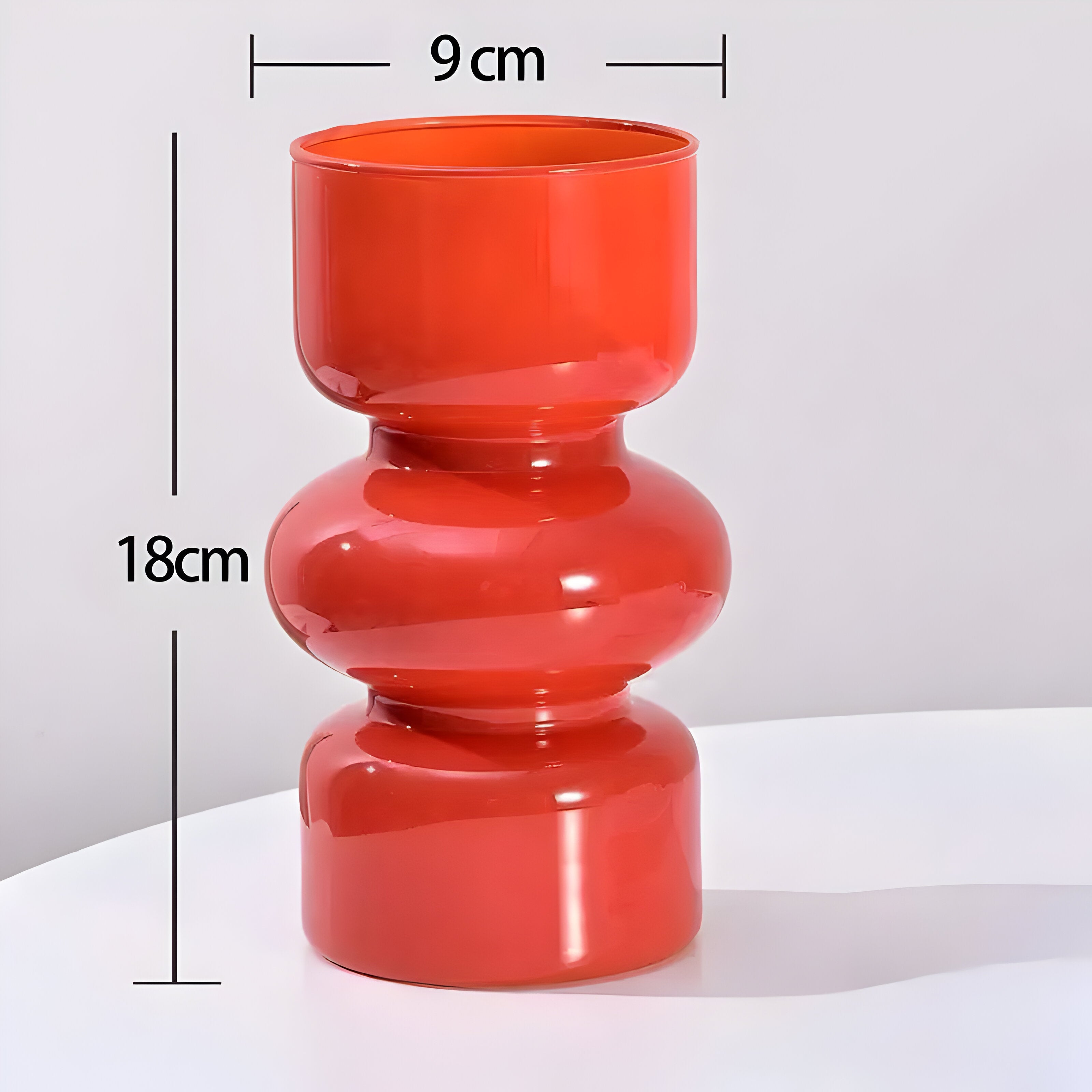 RetroFlora Vase - Hydroponische Retro-Glasvase - Orange - Vase