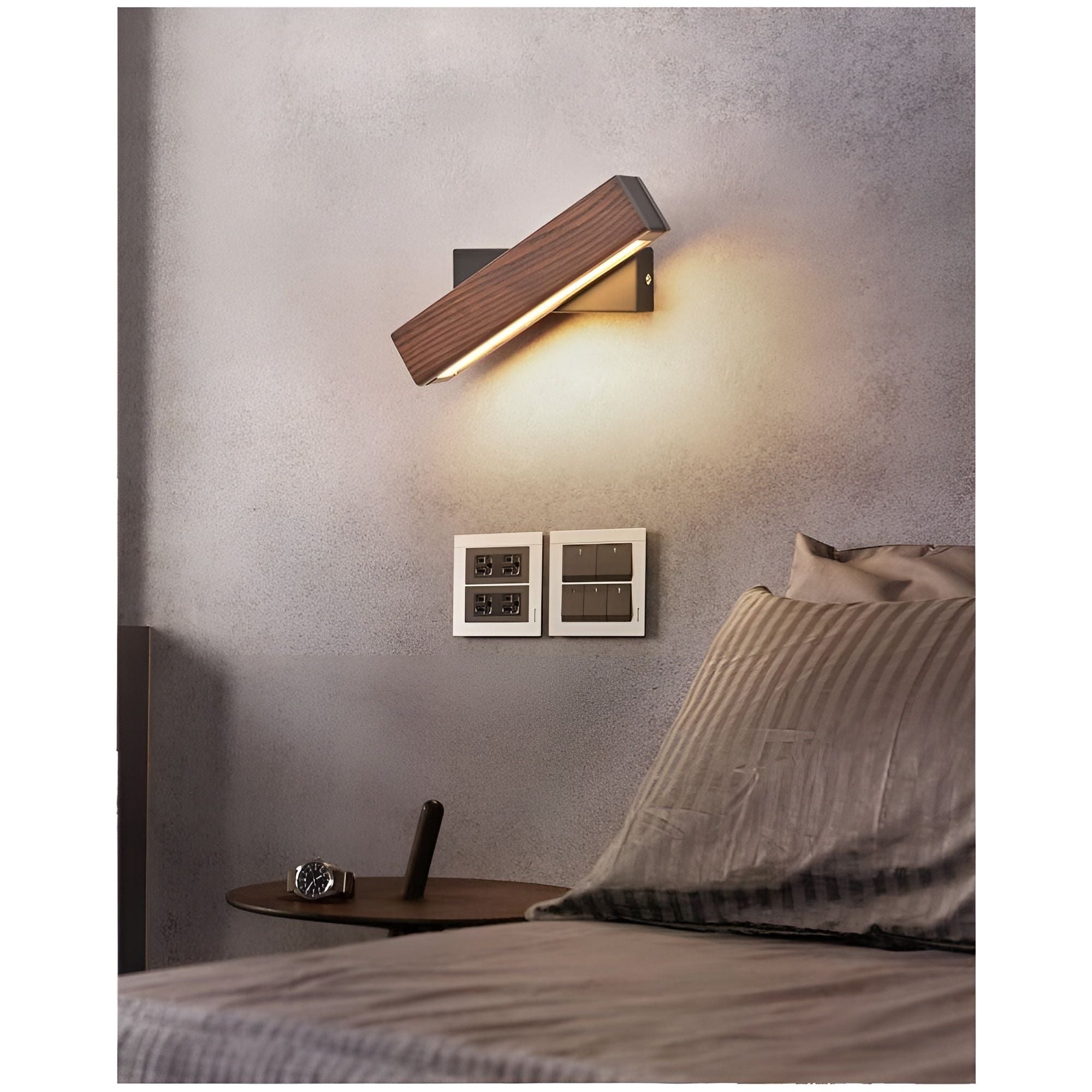 BrightCharm Lights - Moderne Holz-LED-Lampe Elegare