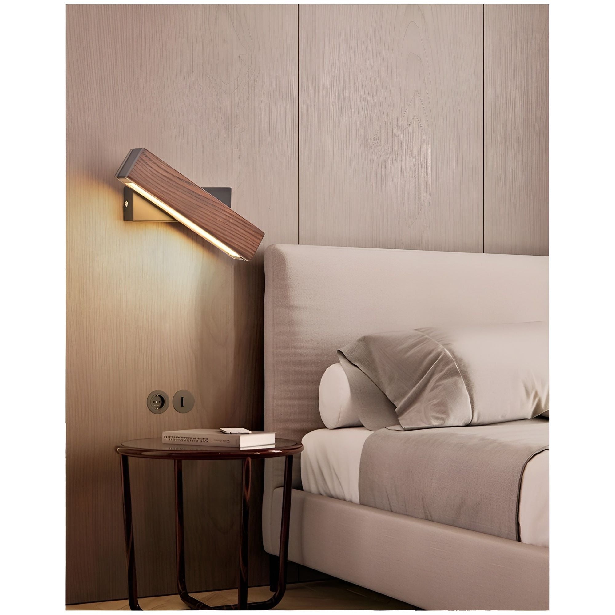 BrightCharm Lights - Moderne Holz-LED-Lampe Elegare