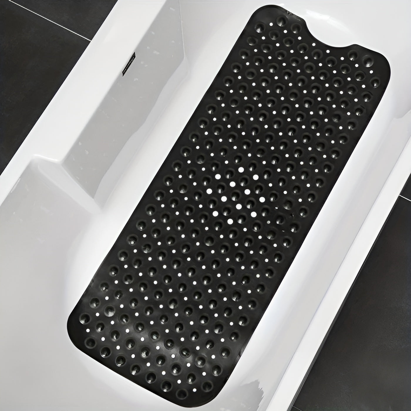 Rutschfeste Badematte XL – Sicherer Halt für Dusche und Badewanne - Schwarz - Badematte