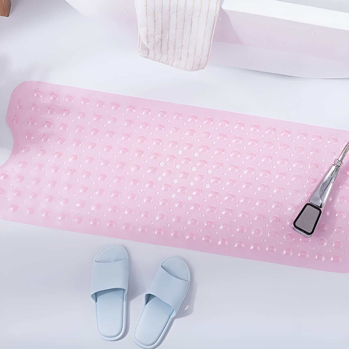 Rutschfeste Badematte XL – Sicherer Halt für Dusche und Badewanne - Rosa - Badematte
