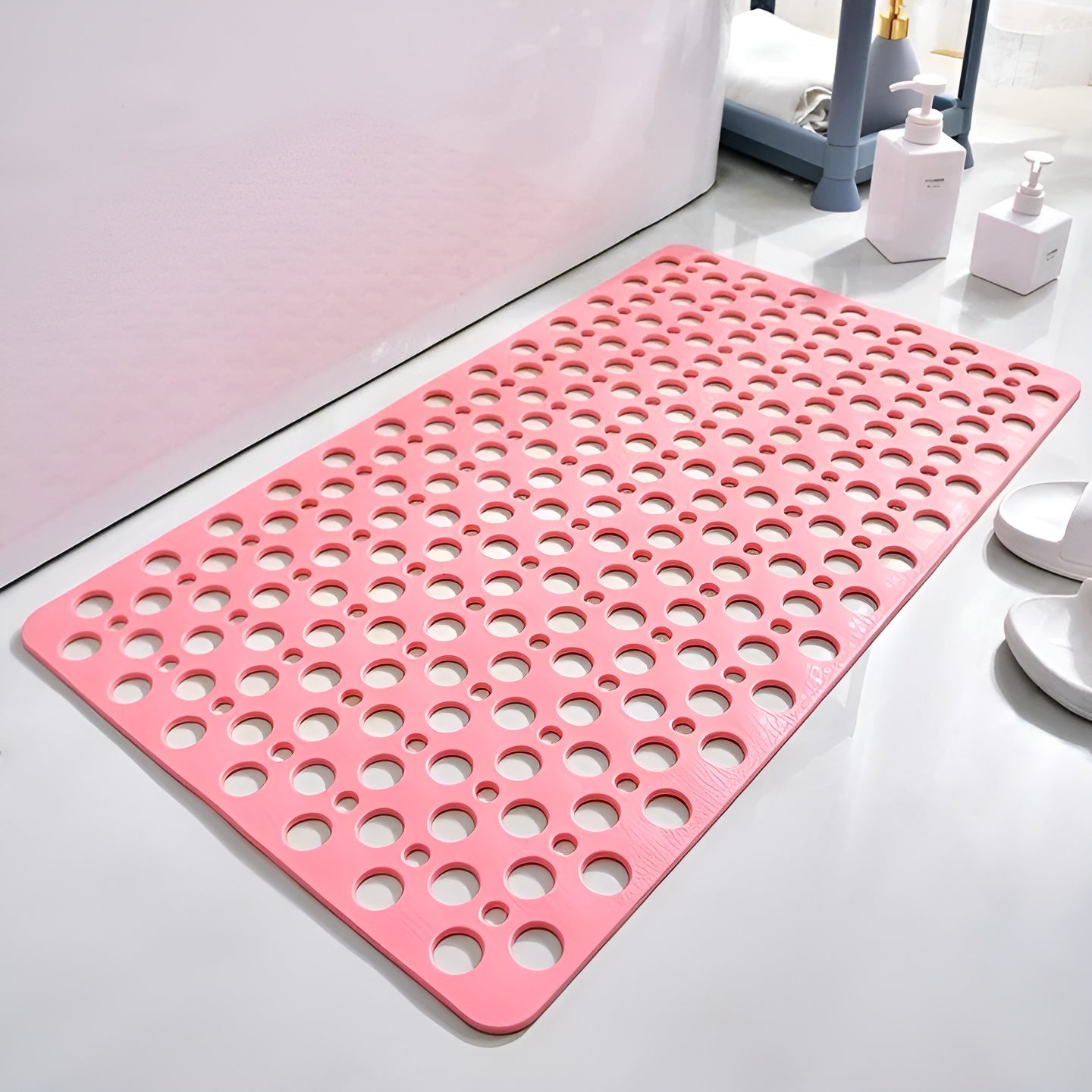 Rutschfeste Duschmatte – Antibakteriell und Hygienisch | Sicherer Halt im Bad - Klein (70 x 38 cm) / Rosa - Badematte